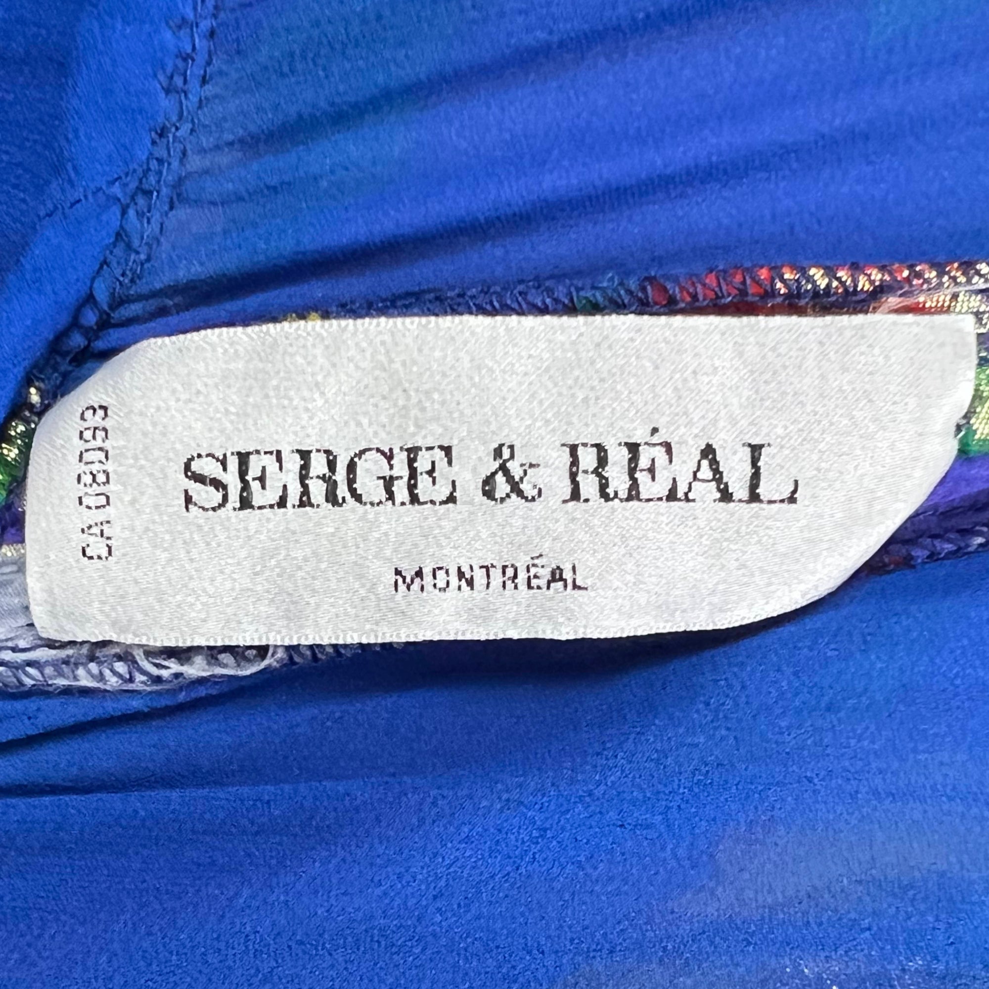 Vintage 80s Floral Lame Dress Serge & Real Montreal Couture