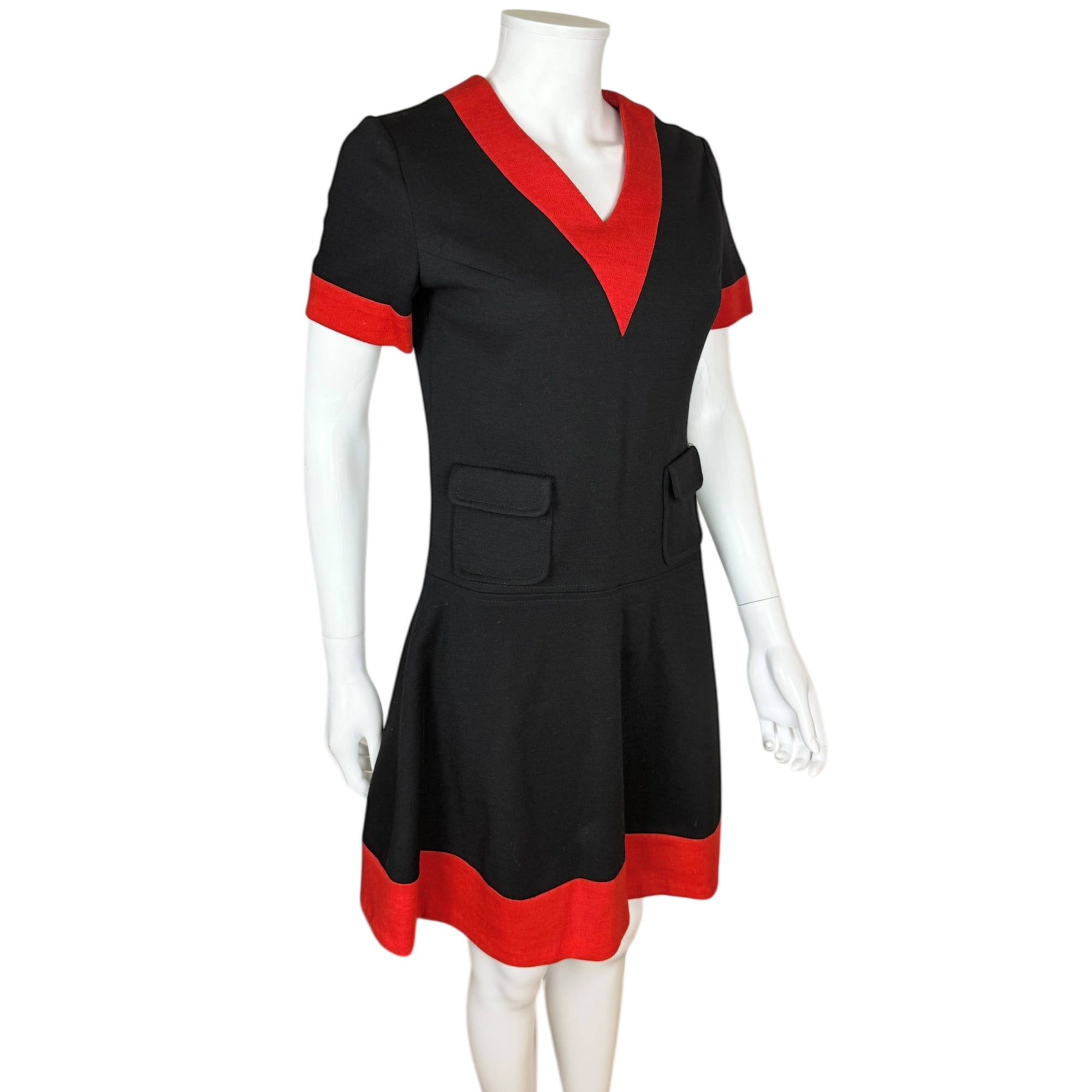 Vintage 1960s Canadian Couture Dress Serge et Real Montreal Size S