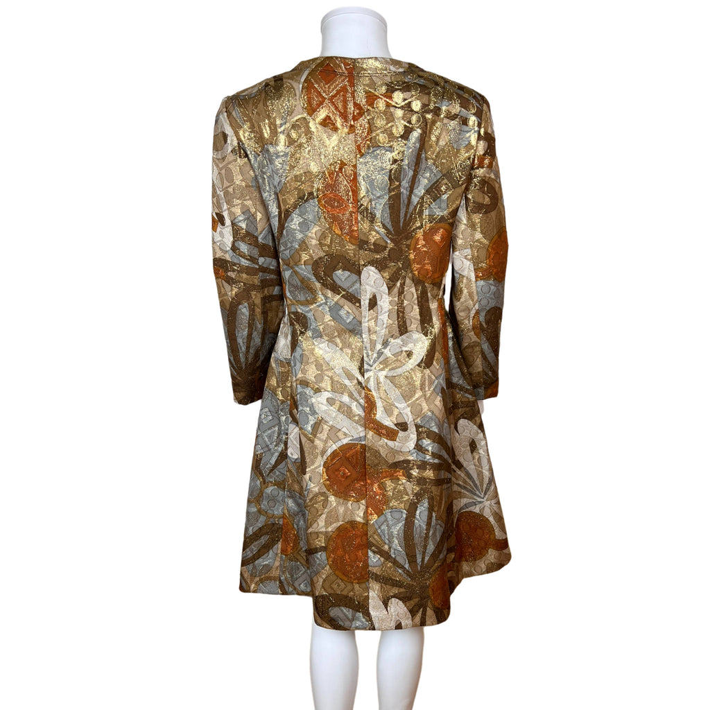 Vintage 1960s Metallic Lamé Dress Lew Shedlack Montreal Sz M