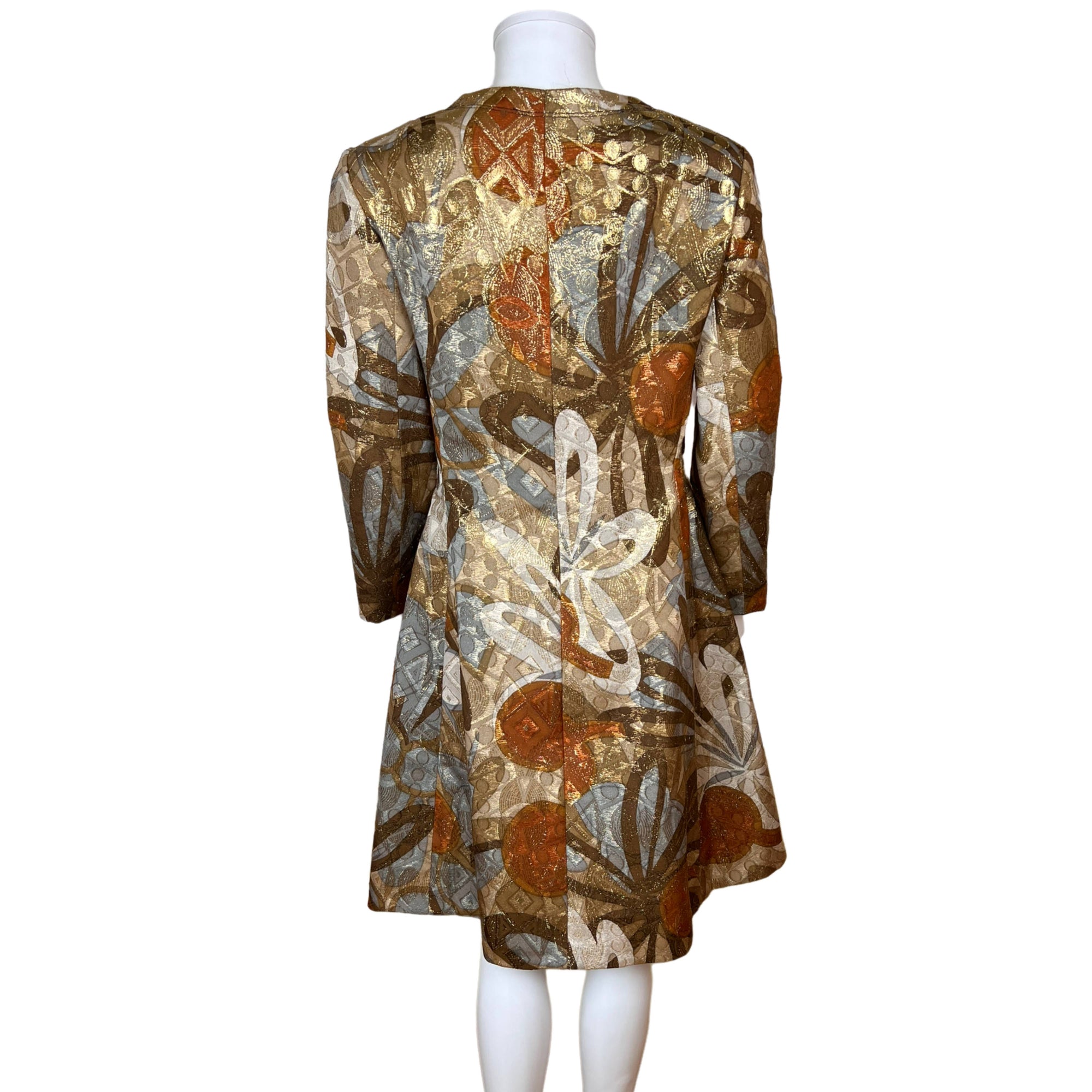 Vintage 1960s Metallic Lamé Dress Lew Shedlack Montreal Sz M