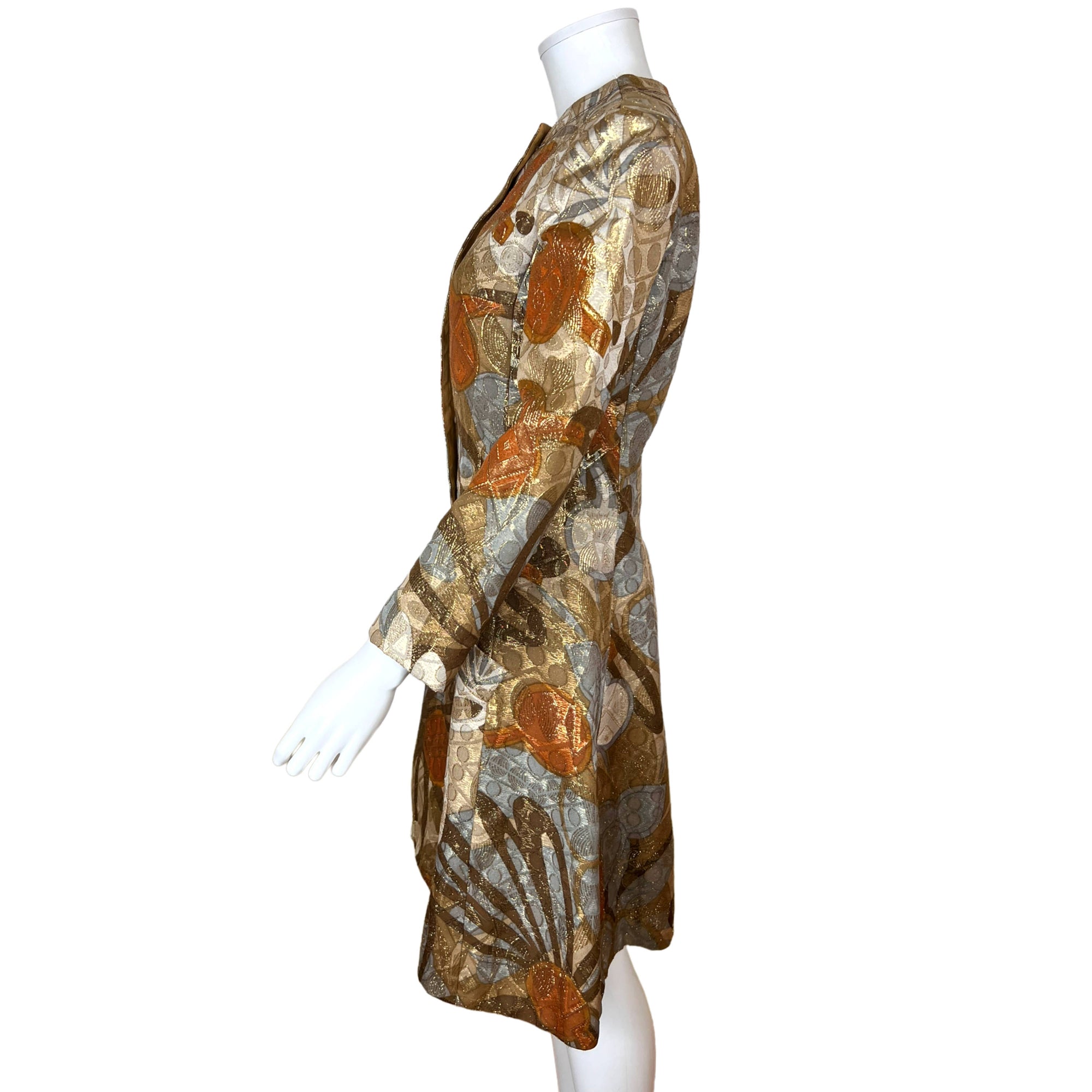 Vintage 1960s Metallic Lamé Dress Lew Shedlack Montreal Sz M