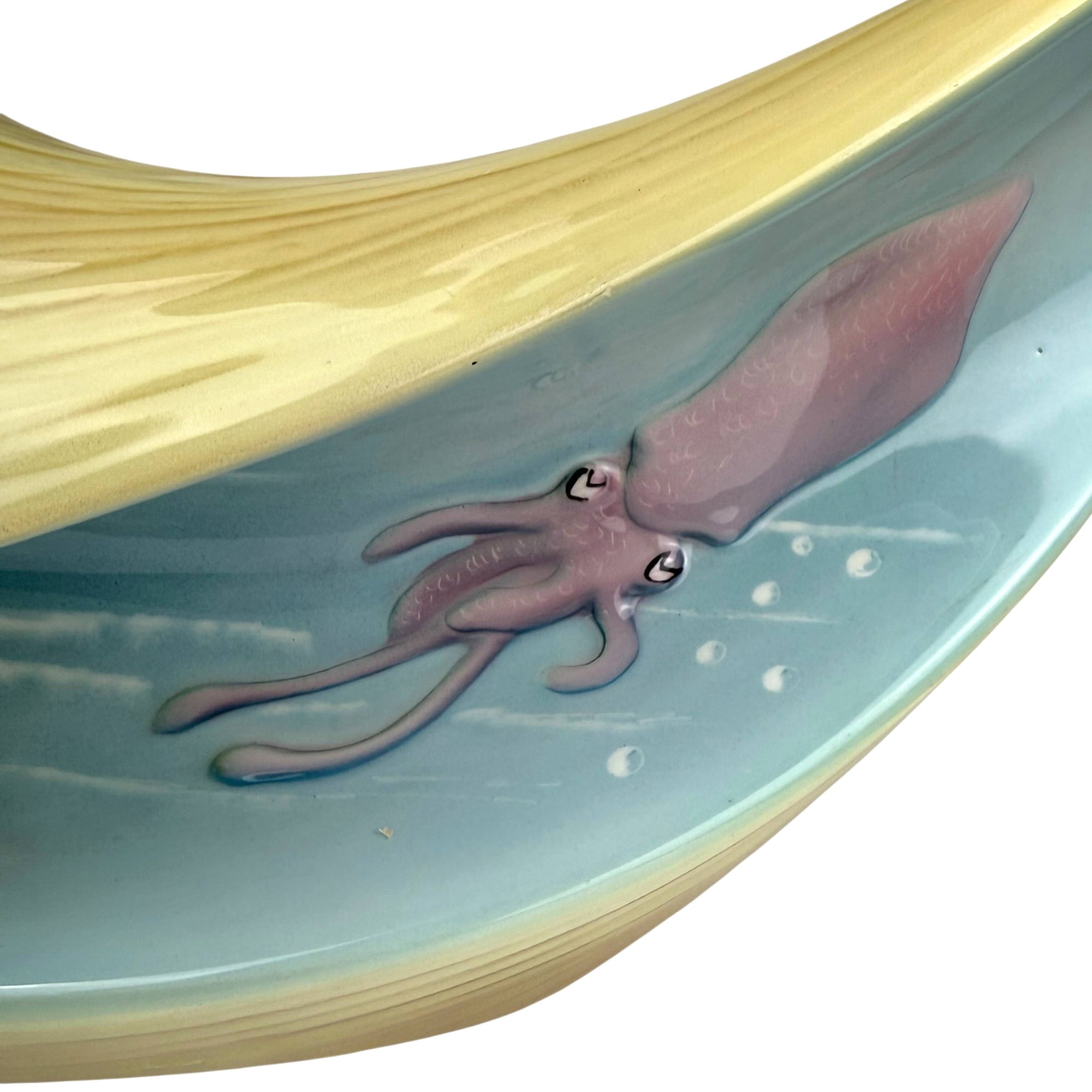 close-up mid century italian marine life ceramic squid decoration celesta italy
