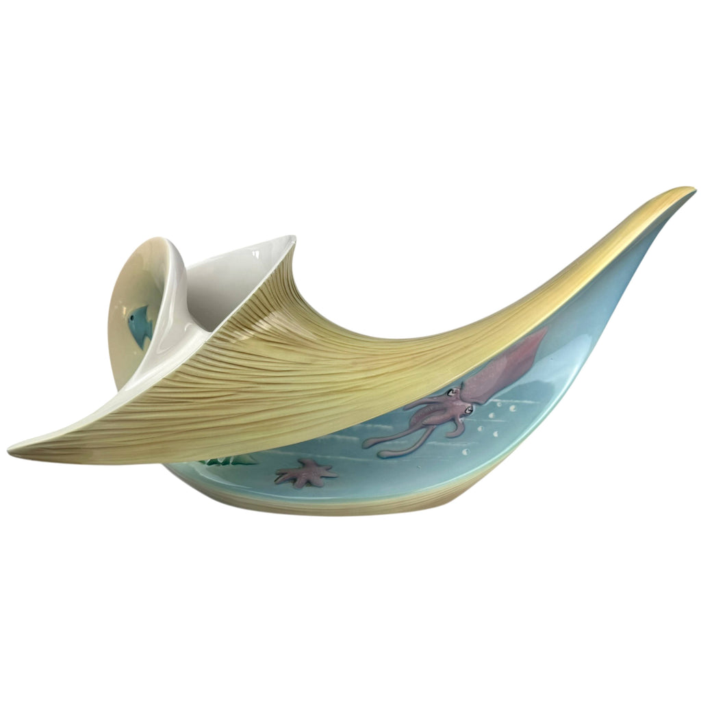 ceramica celesta italy shell centrepiece vase mid century marine life ceramic squid motif