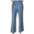 Vintage 1970s Disco Suit 3 Piece Light Blue Wool Sz M