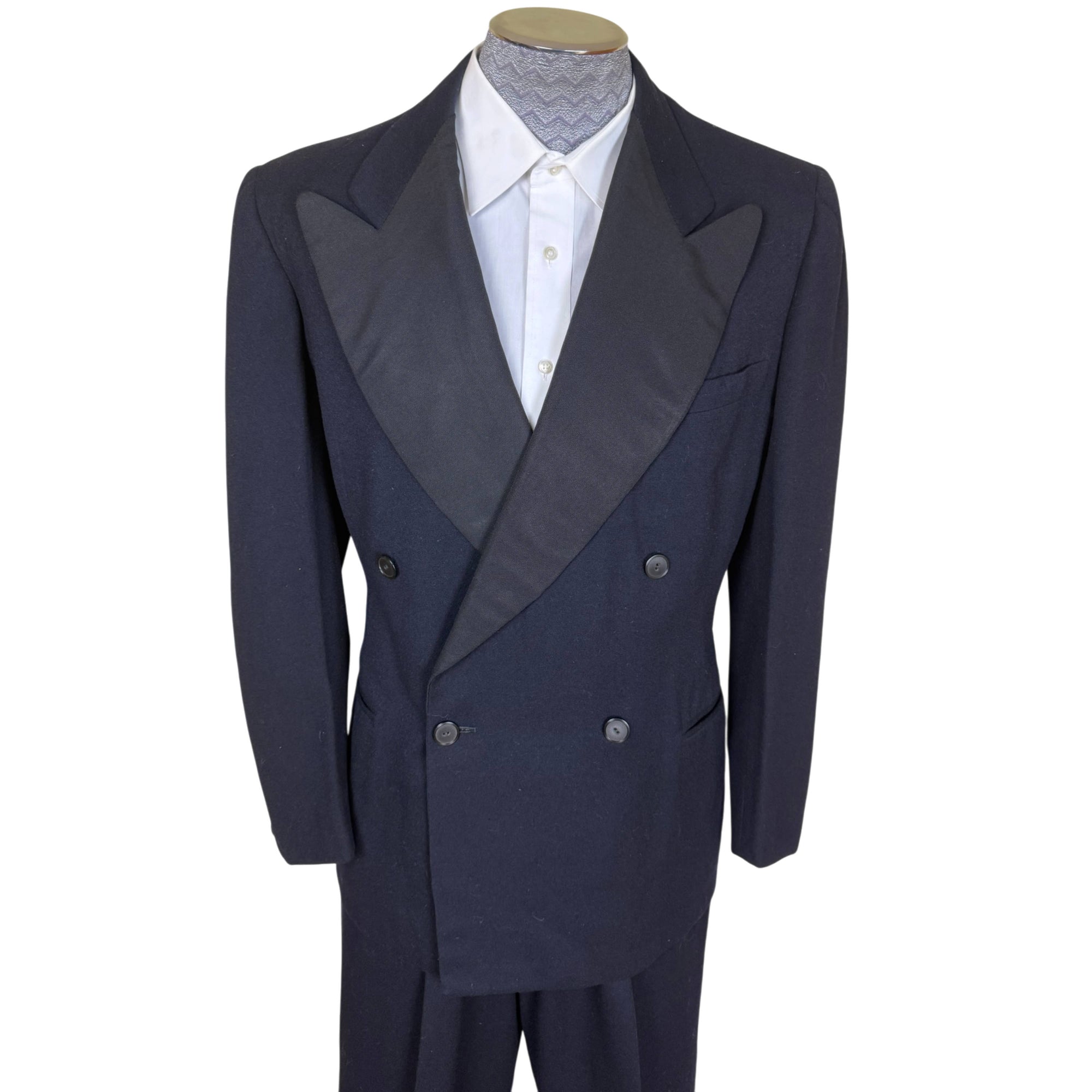 1940s navy wool dinner jacket part of tuxedo suit