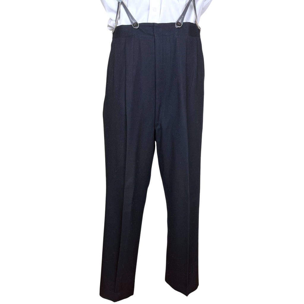 matching high-waisted pleated tuxedo trousers