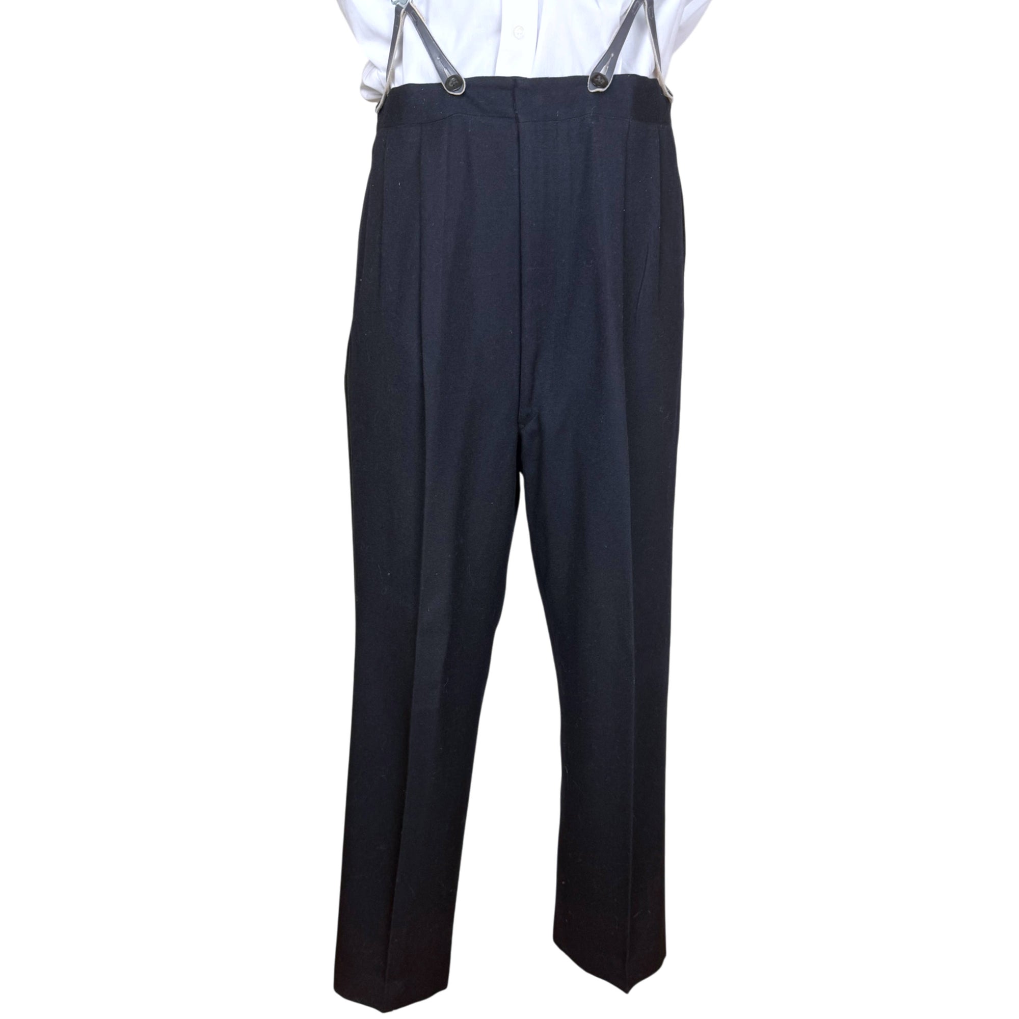 matching high-waisted pleated tuxedo trousers