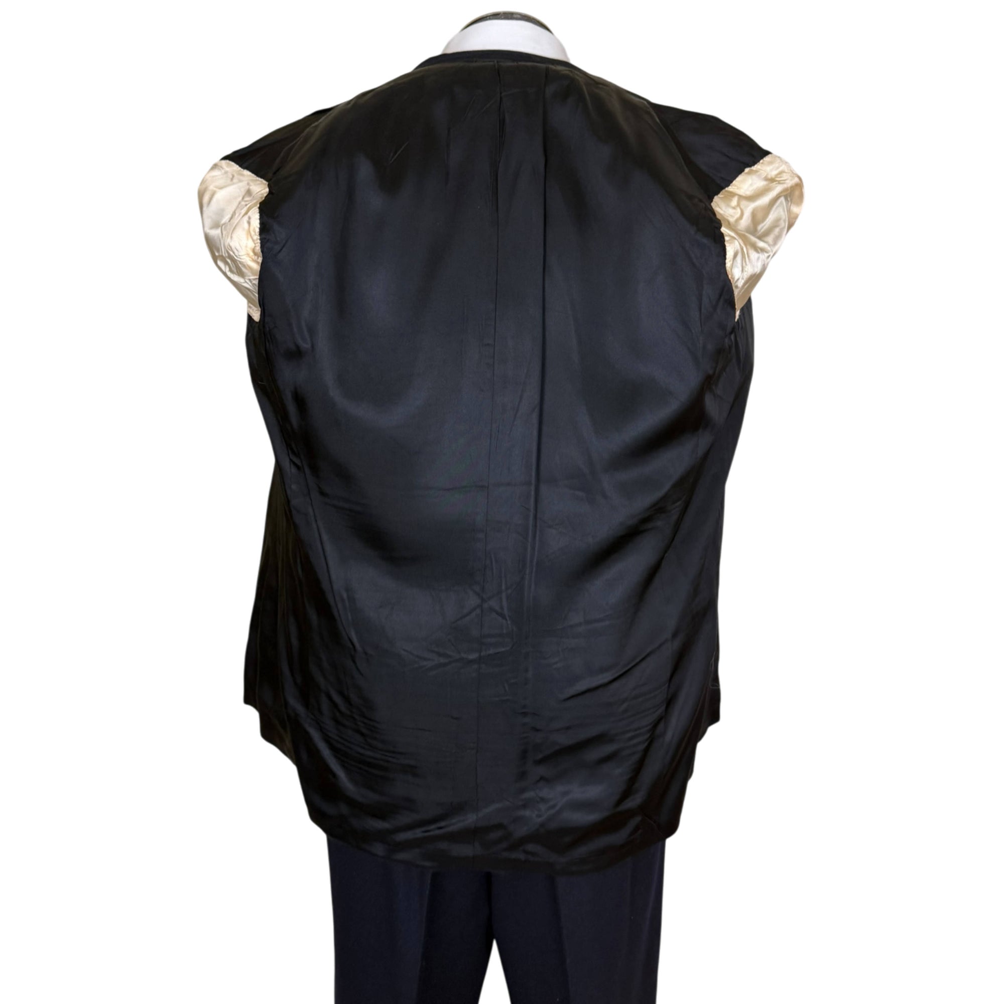 lining of 1940s blue wool tuxedo