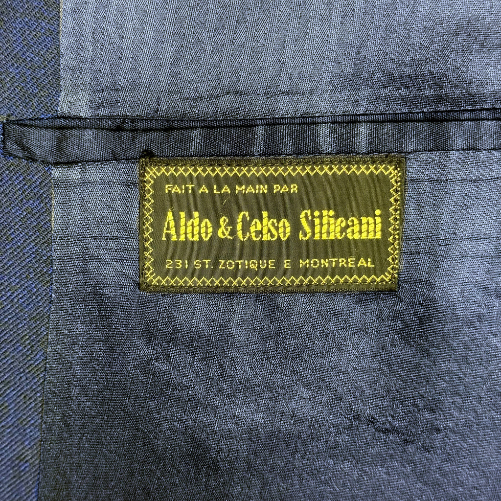 1950s 60s Vintage Suit Custom Tailored Silicani Tailors 28”W