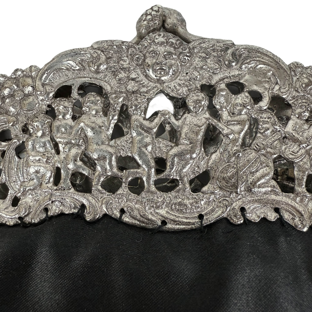 Antique Silver Frame Evening Bag with Putti Musicians Purse