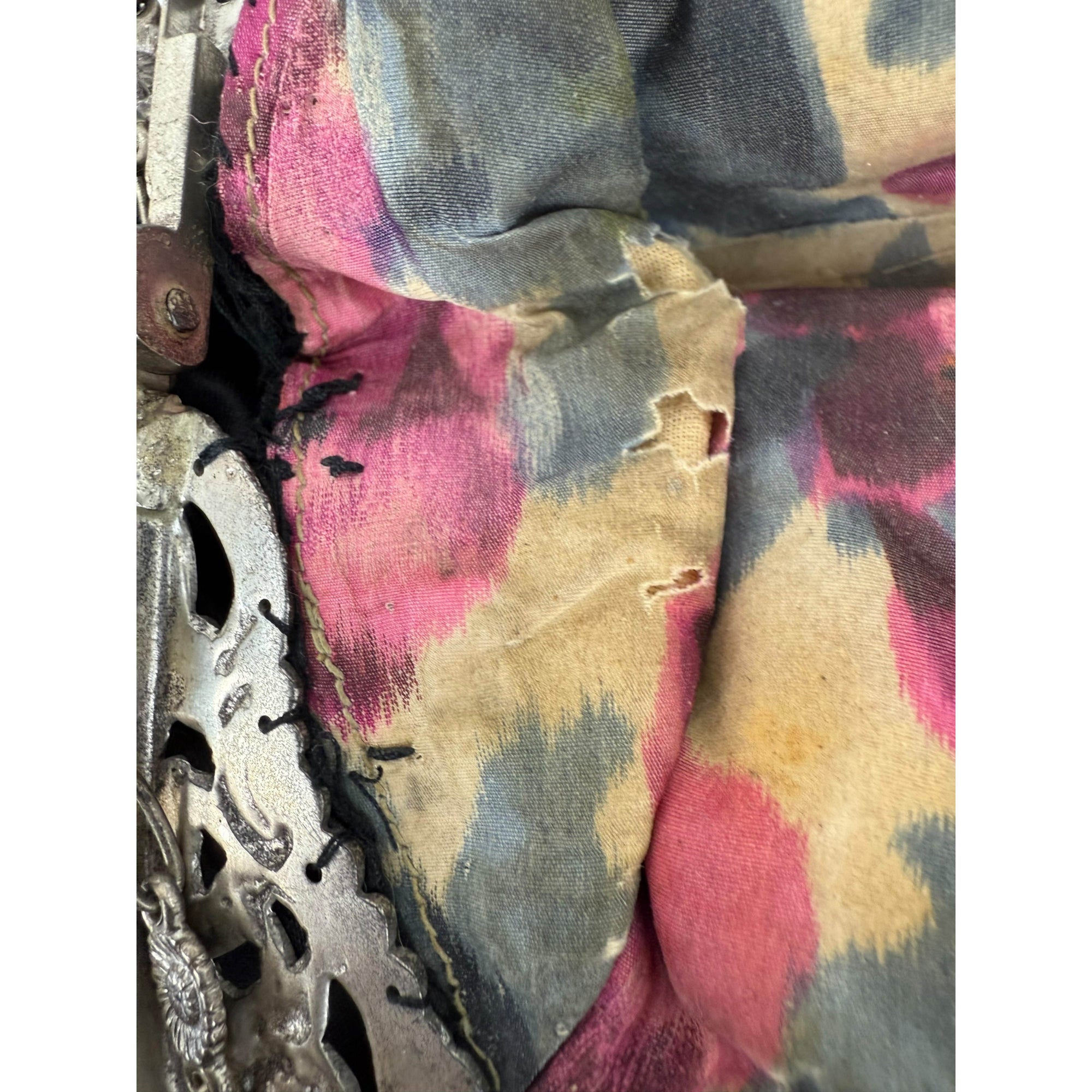 Antique Silver Frame Evening Bag with Putti Musicians Purse