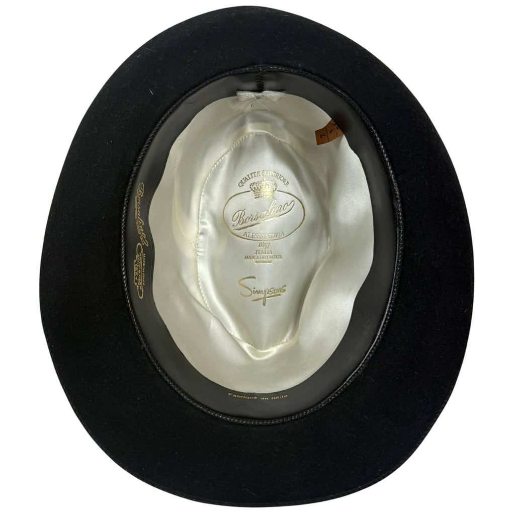 Interior satin lining with Borsalino Qualità Superiore crest