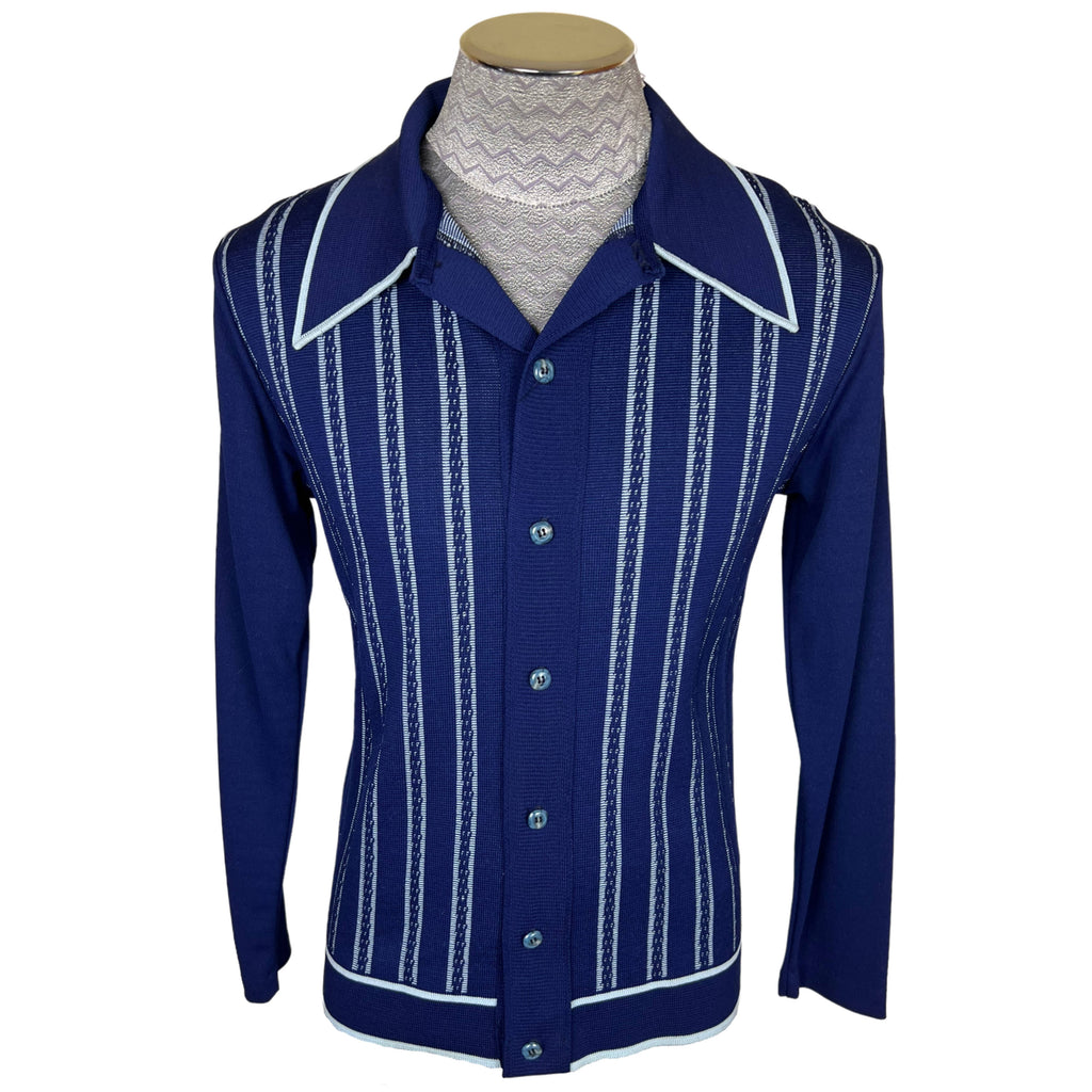 Vintage NOS 1970s Polo Shirt Knit Cardigan Unused Sz M Sears
