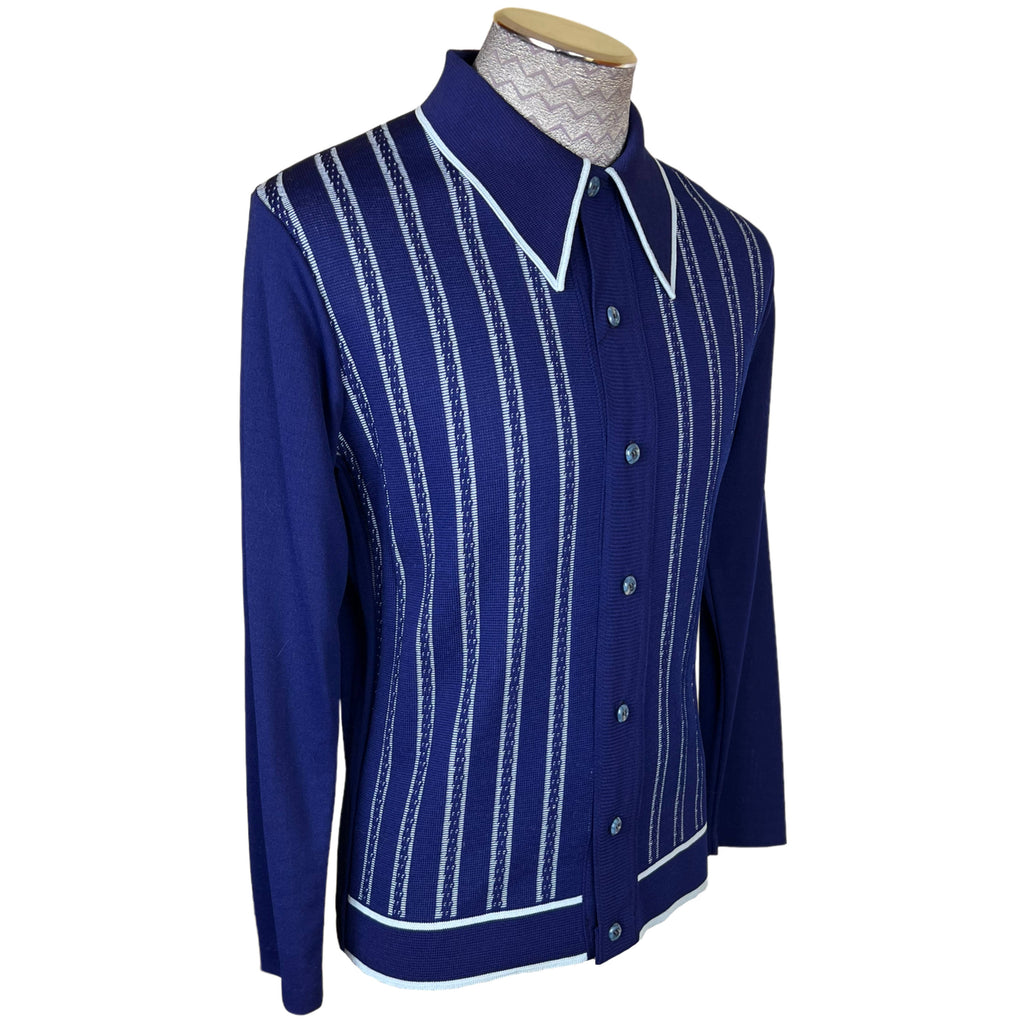Vintage NOS 1970s Polo Shirt Knit Cardigan Unused Sz M Sears'