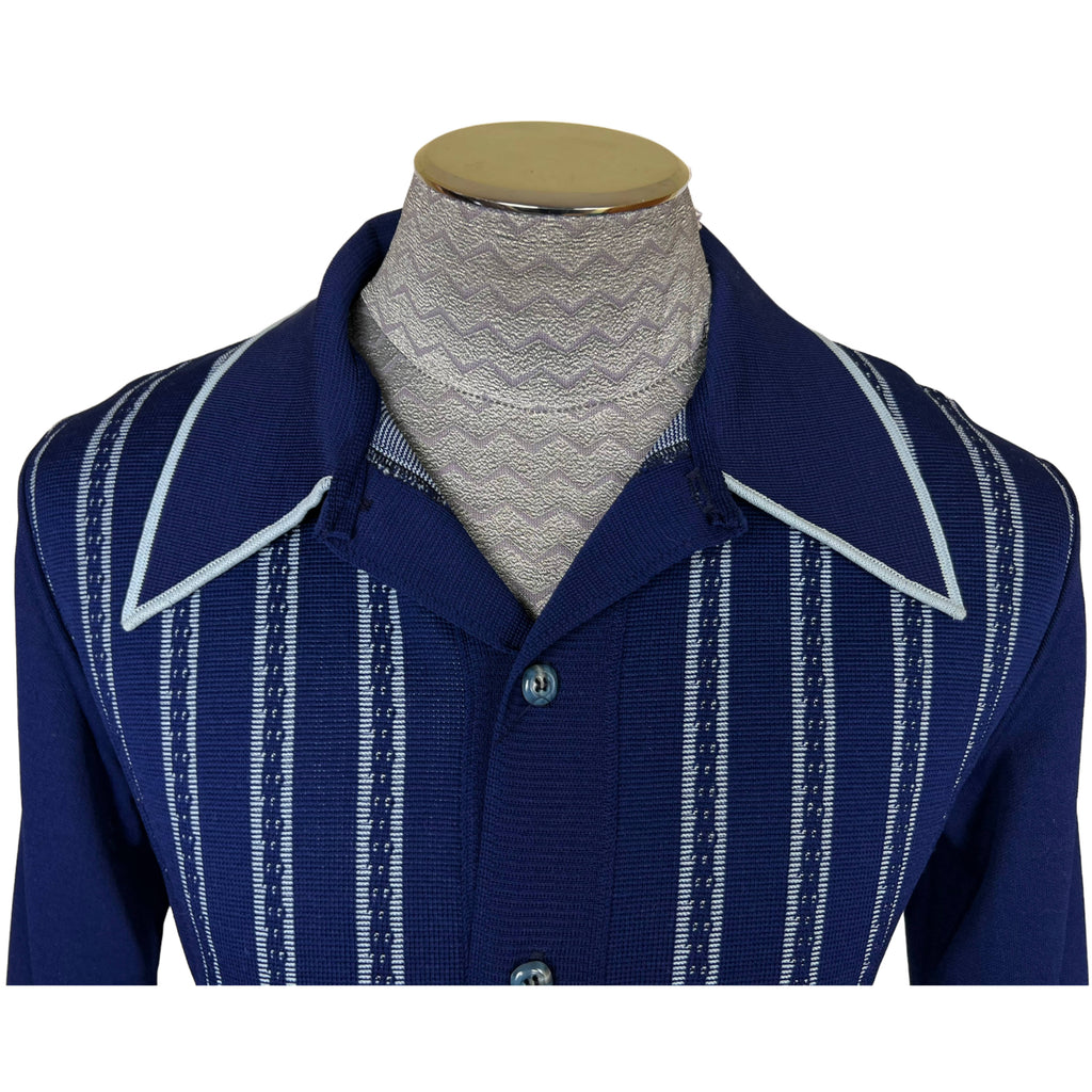 Vintage NOS 1970s Polo Shirt Knit Cardigan Unused Sz M Sears