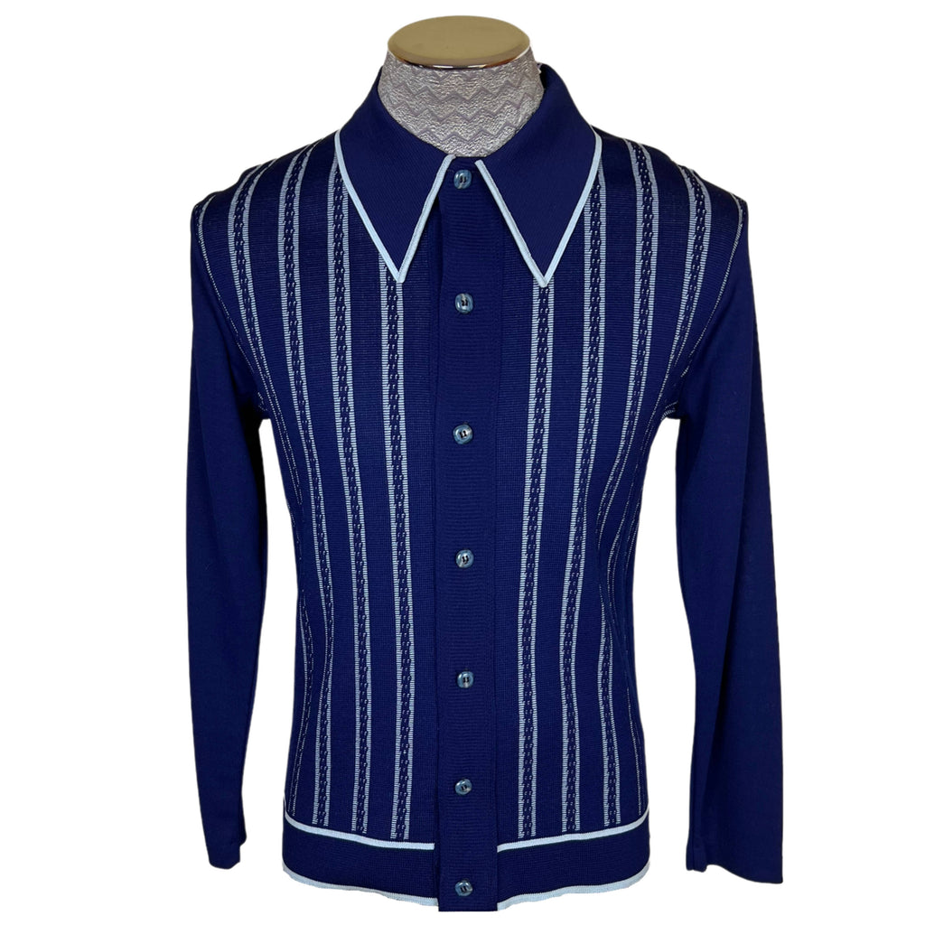Vintage NOS 1970s Polo Shirt Knit Cardigan Unused Sz M Sears