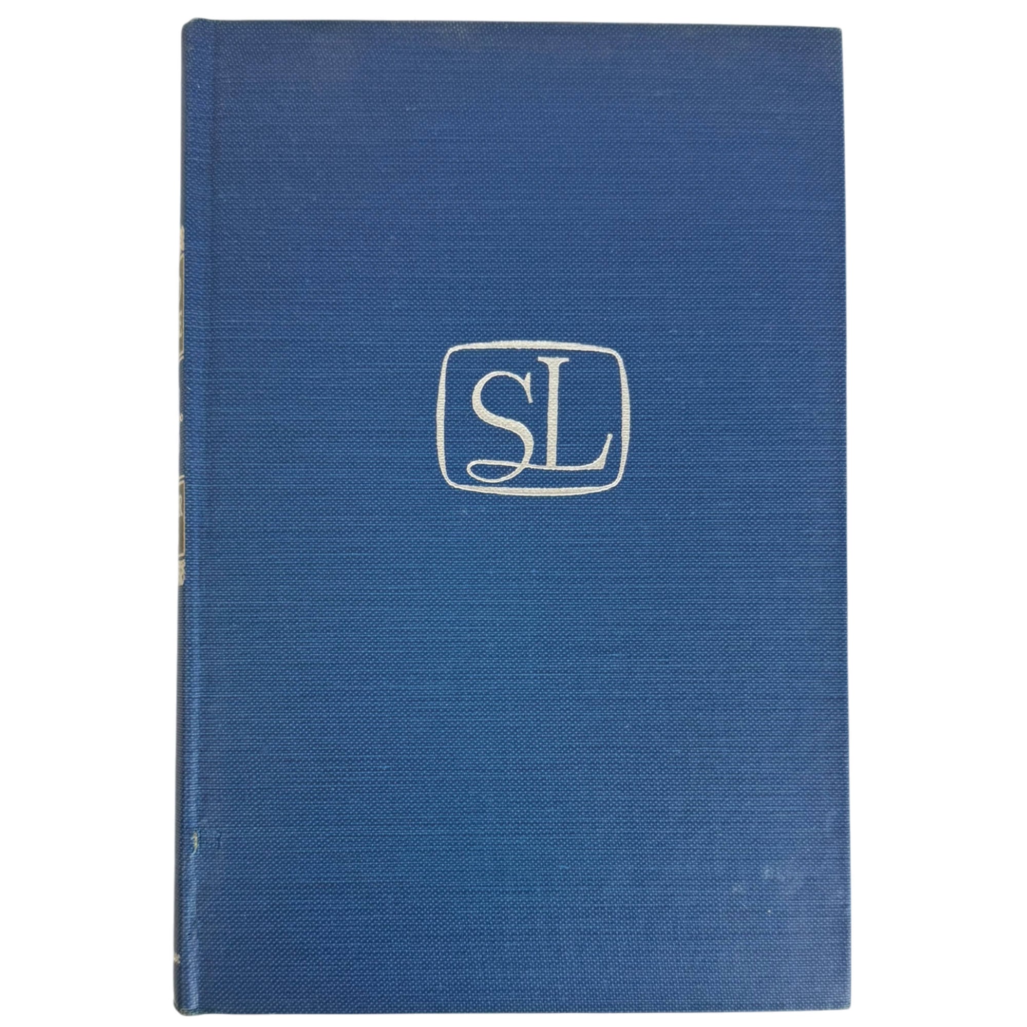 Blue cloth hardcover with silver monogram sinclair lewis world so wide