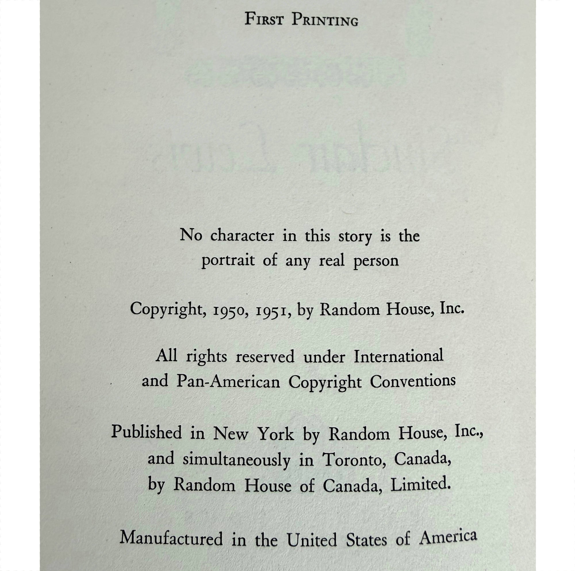 Copyright page stating "First Printing." world so wide by sinclair lewis