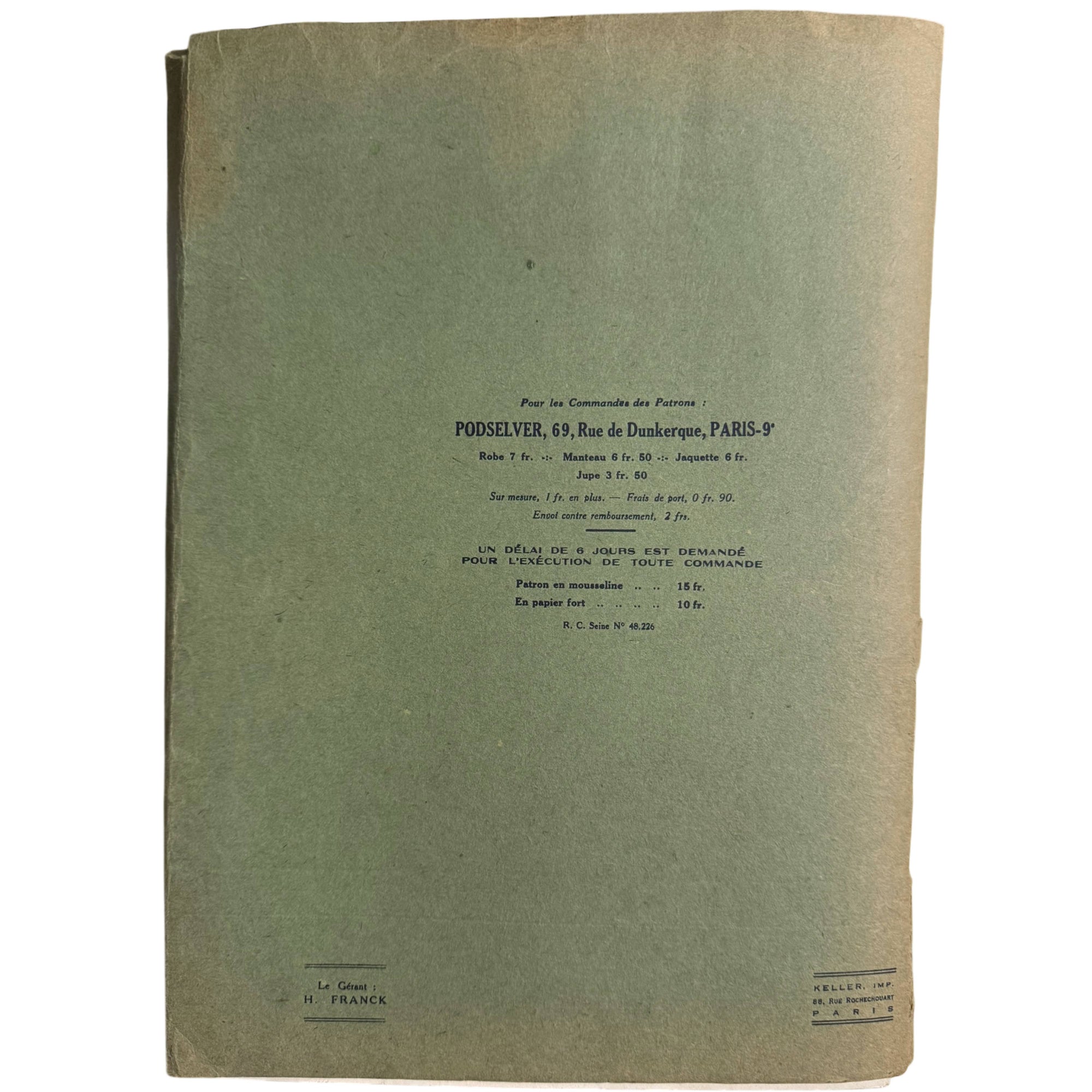 1926 Paris Fashion Sketches 19 Colour Lithograph Plates w Description Sheet