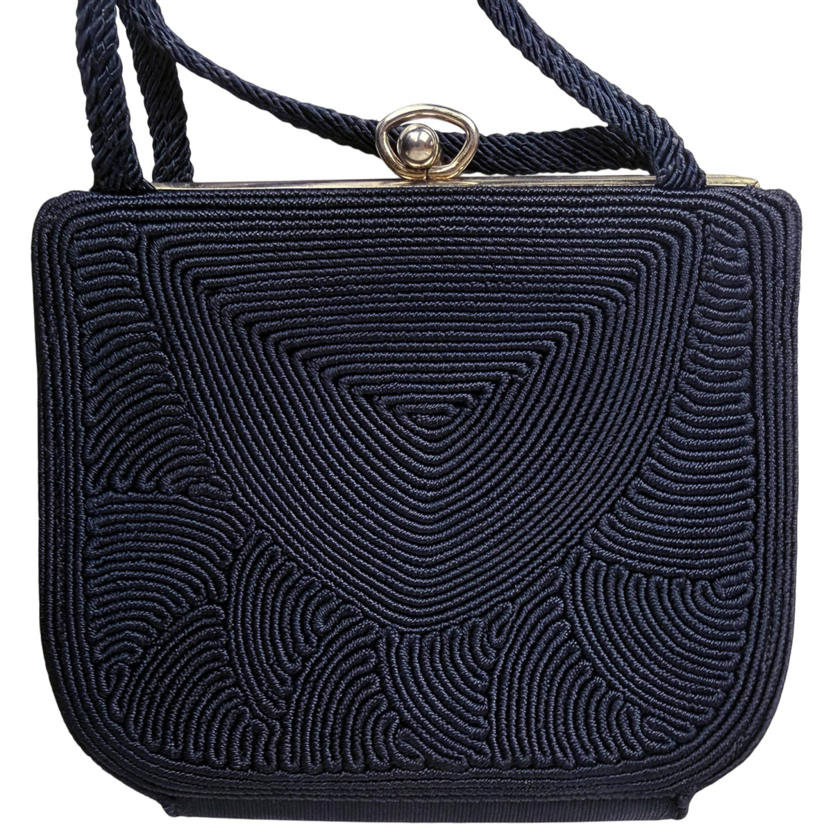 Early 1940s Cordé evening handbag geometric cordwork