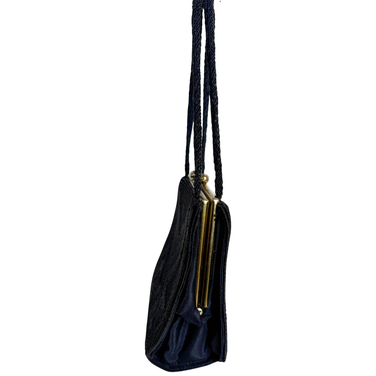 1940s navy blue Cordé purse side gusset