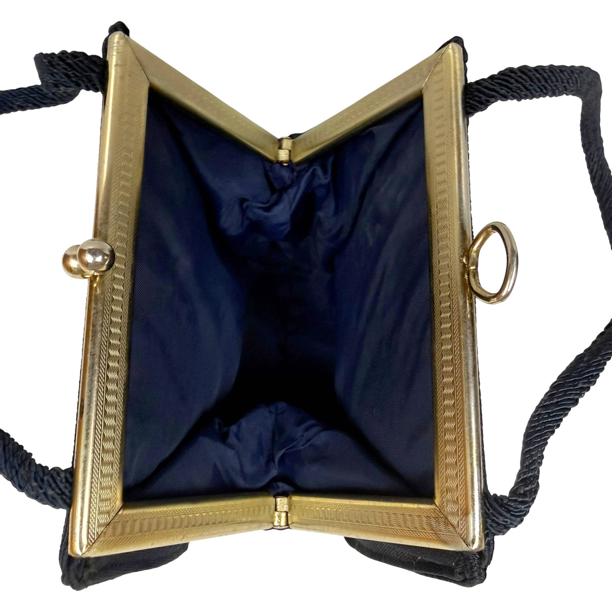 Vintage Cordé handbag clean navy blue interior