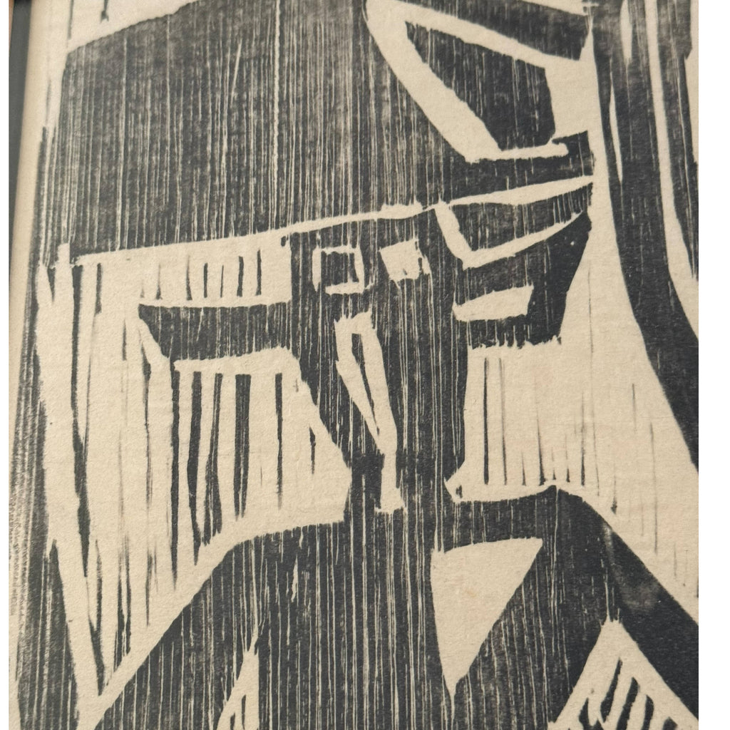 Sonia Cornwall Woodblock Print – Cowboy with Bull, 1 of 3