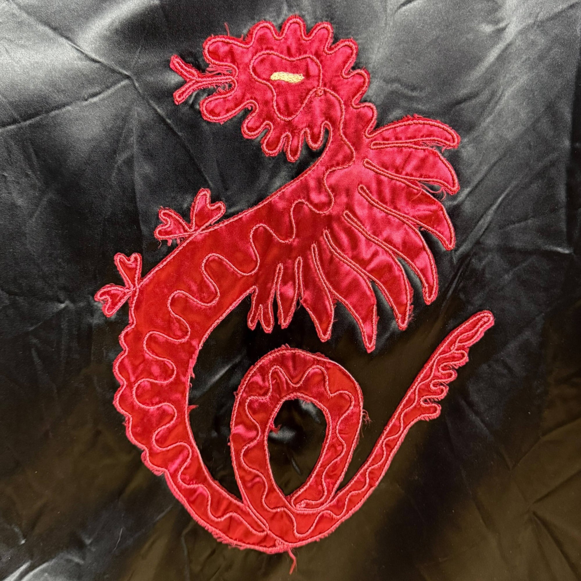 Vintage 1940s Black Satin Robe Southern California Fashions