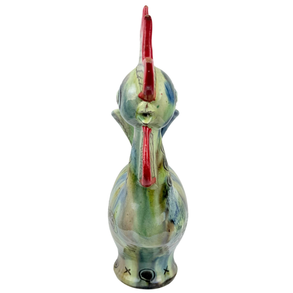 Vintage Spanish Rooster Pitcher Hand Painted Figural Jug 13"