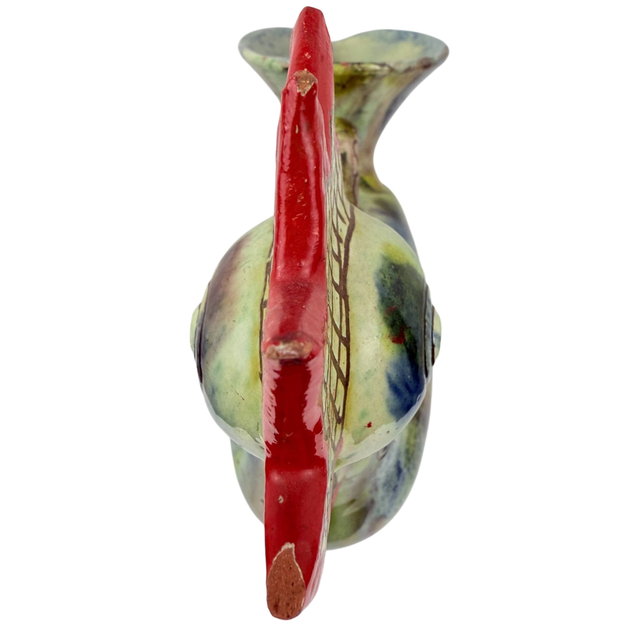 Vintage Spanish Rooster Pitcher Hand Painted Figural Jug 13"