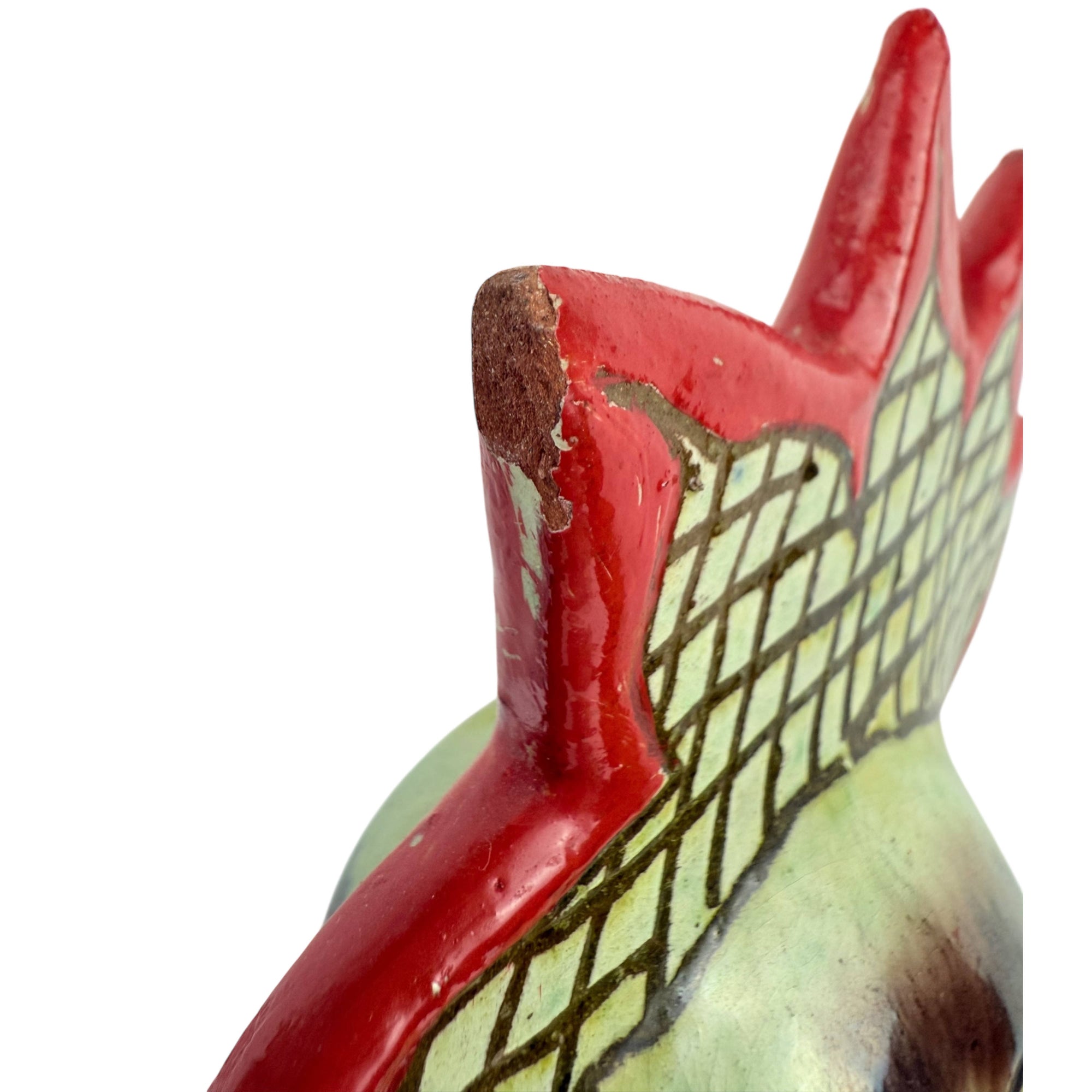 Vintage Spanish Rooster Pitcher Hand Painted Figural Jug 13"