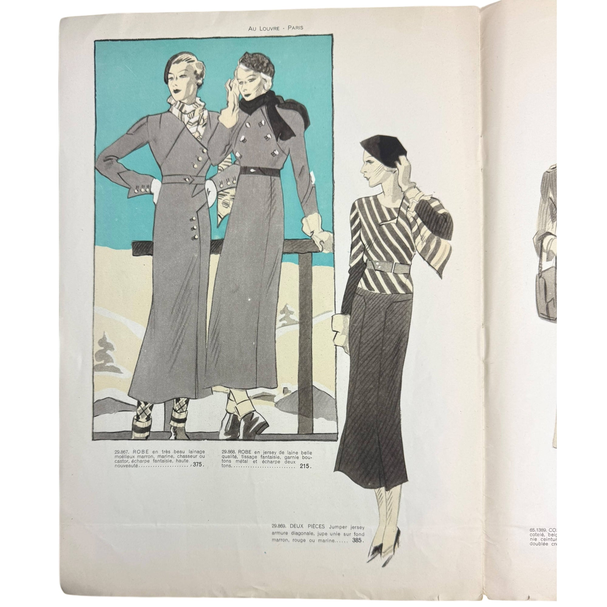 Vintage 1930 Skiers Illustrated Catalogue Les Grands Magasins Louvre Paris Winter Sports