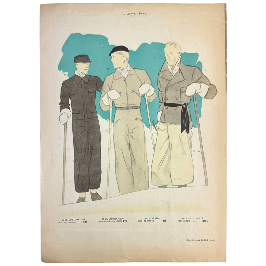 Vintage 1930 Skiers Illustrated Catalogue Les Grands Magasins Louvre Paris Winter Sports