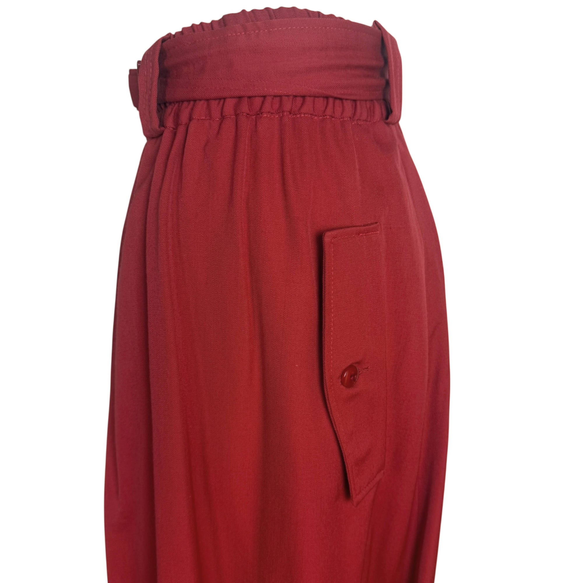Vintage Saint Clair Paris Skirt Red Wool Midi Sz L