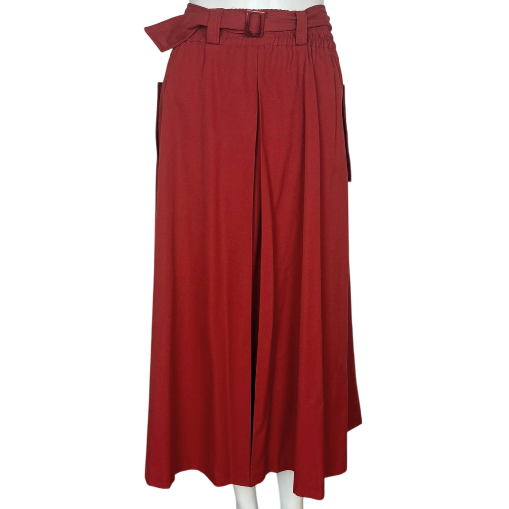 Vintage Saint Clair Paris Skirt Red Wool Midi Sz L