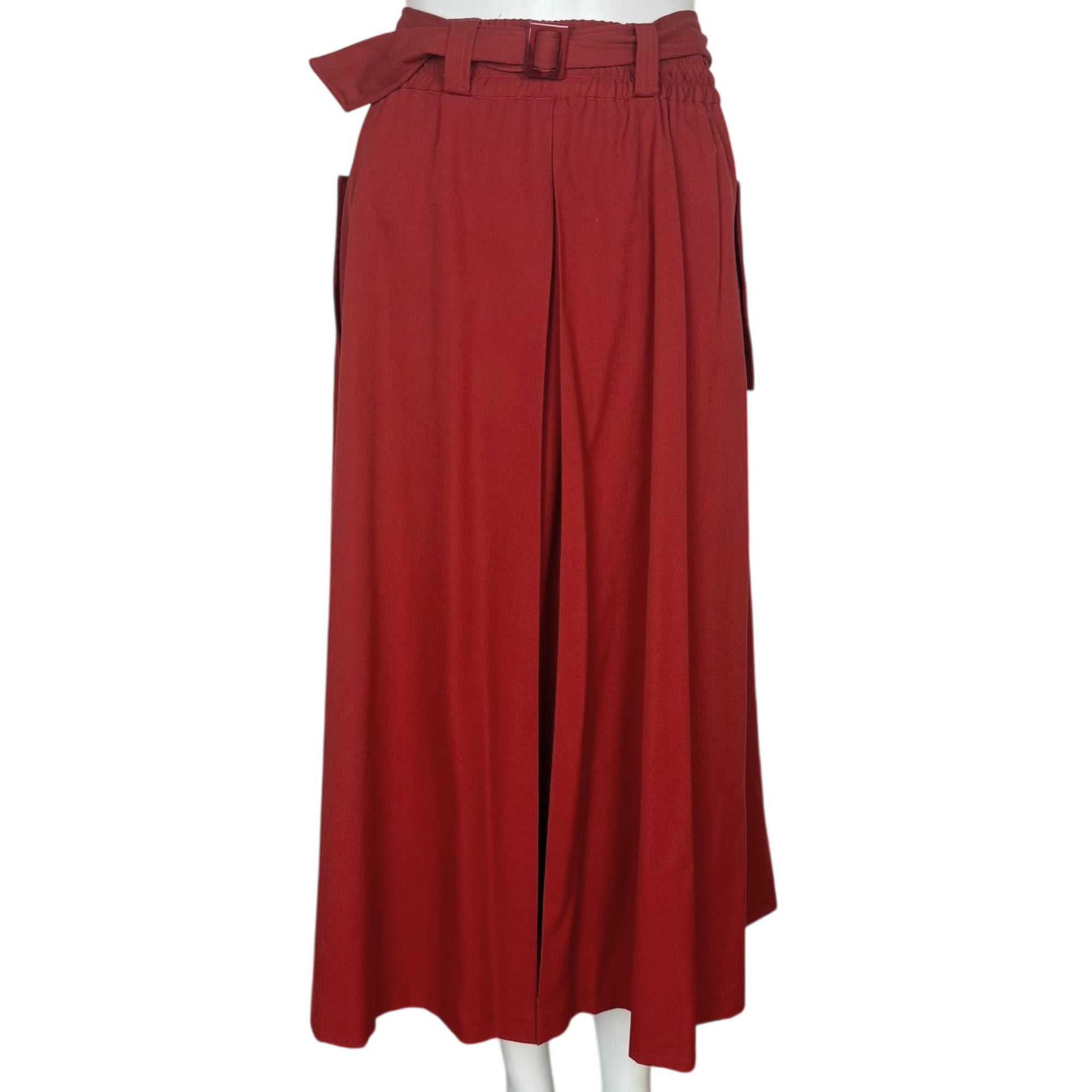 Vintage Saint Clair Paris Skirt Red Wool Midi Sz L
