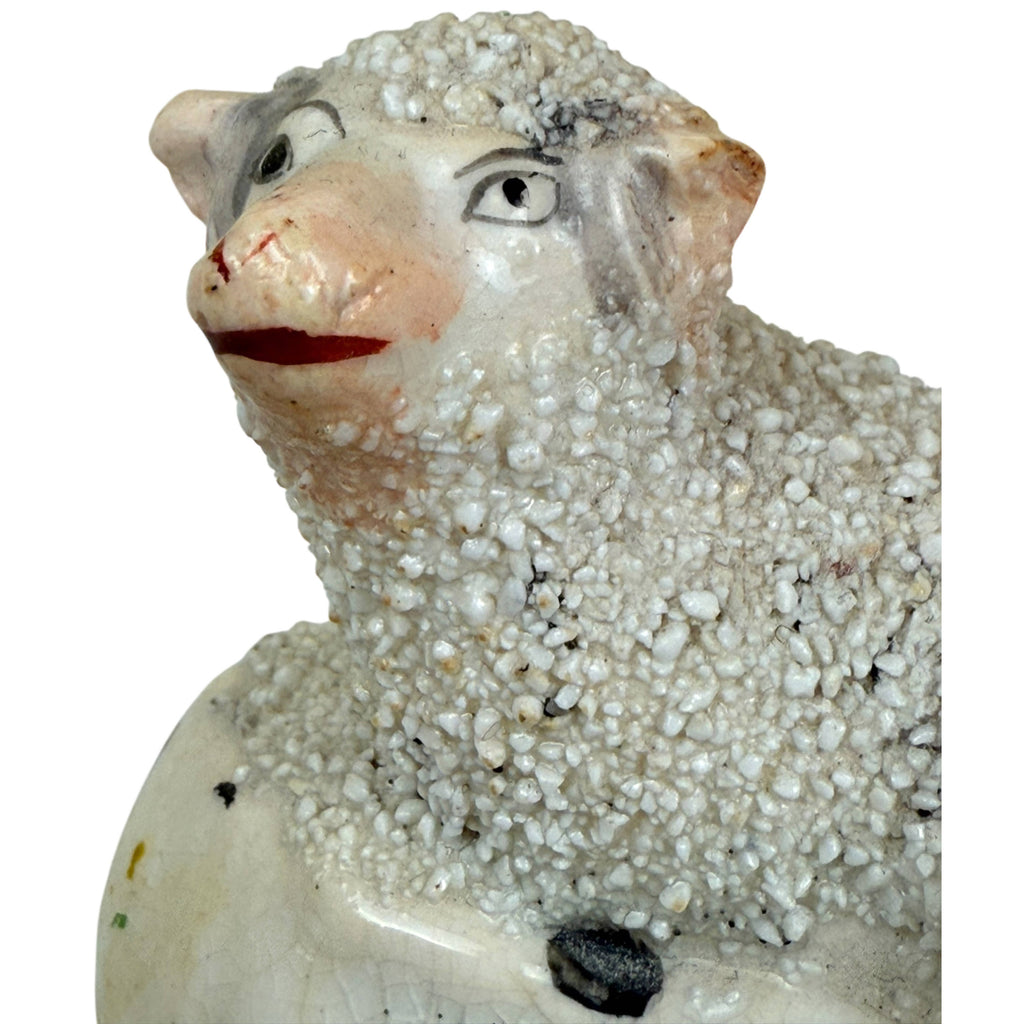 Antique Staffordshire Pottery Lamb Figurine Sheep circa 1840 