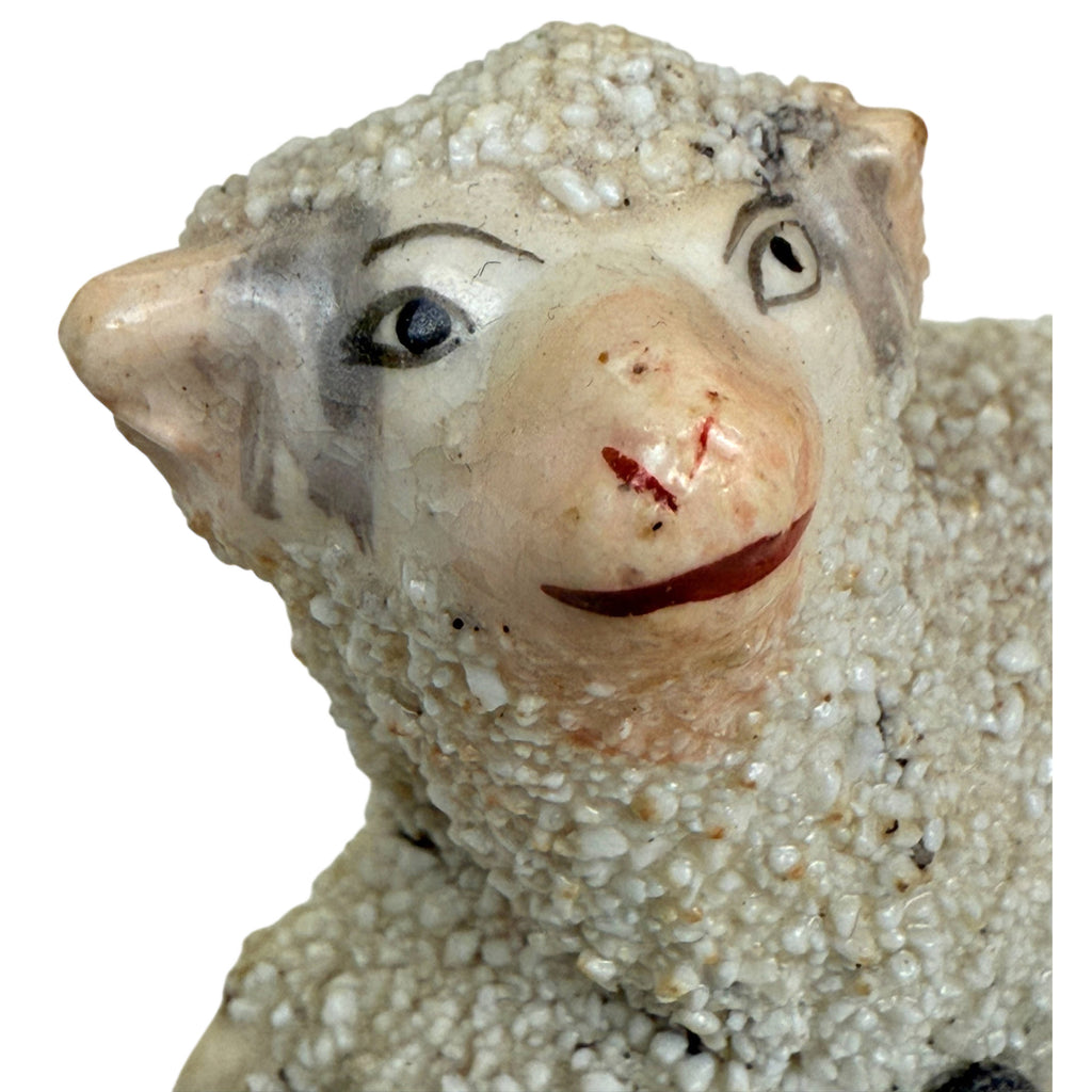 Antique Staffordshire Pottery Lamb Figurine Sheep circa 1840 