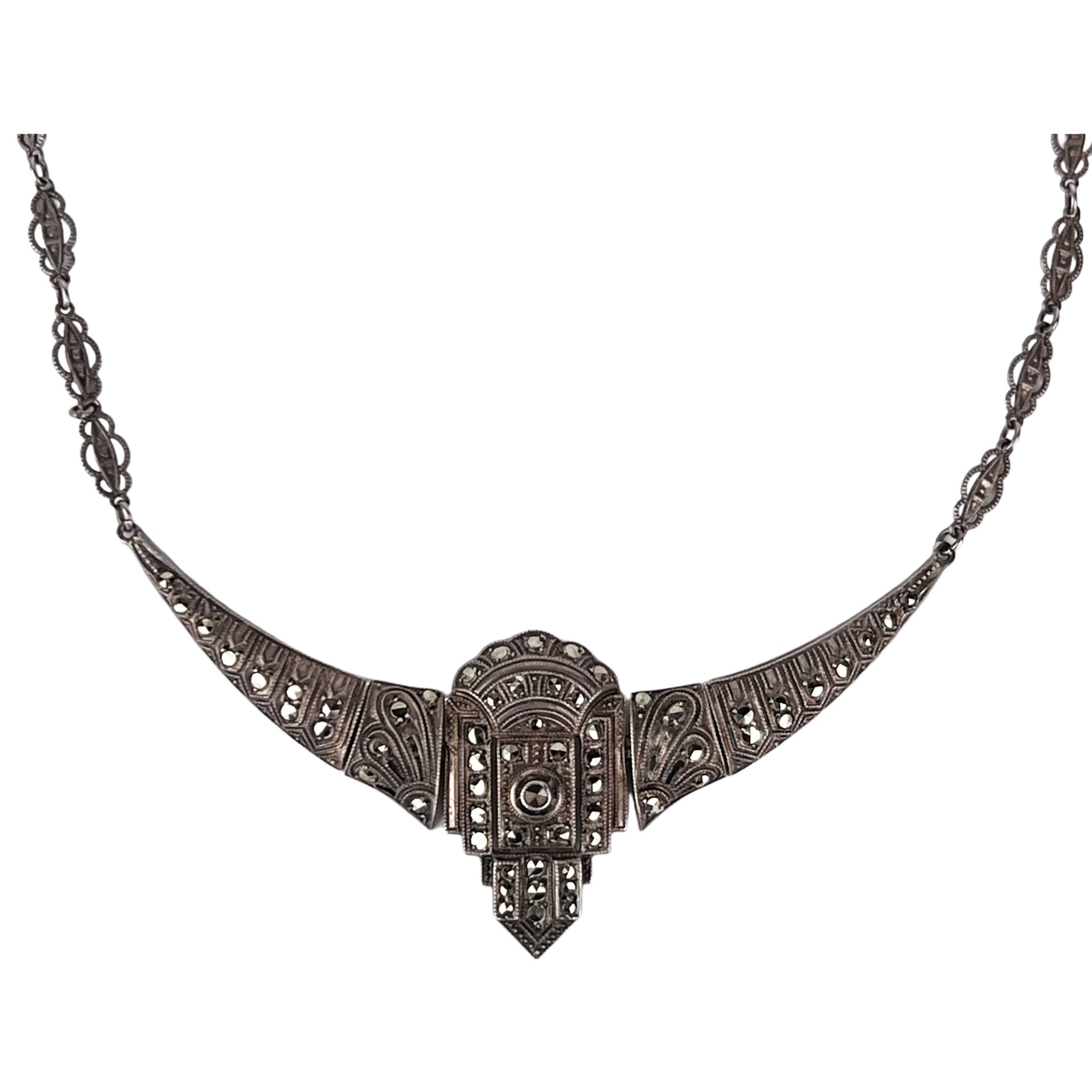 Art Deco Sterling Silver Marcasite Choker Necklace Germany