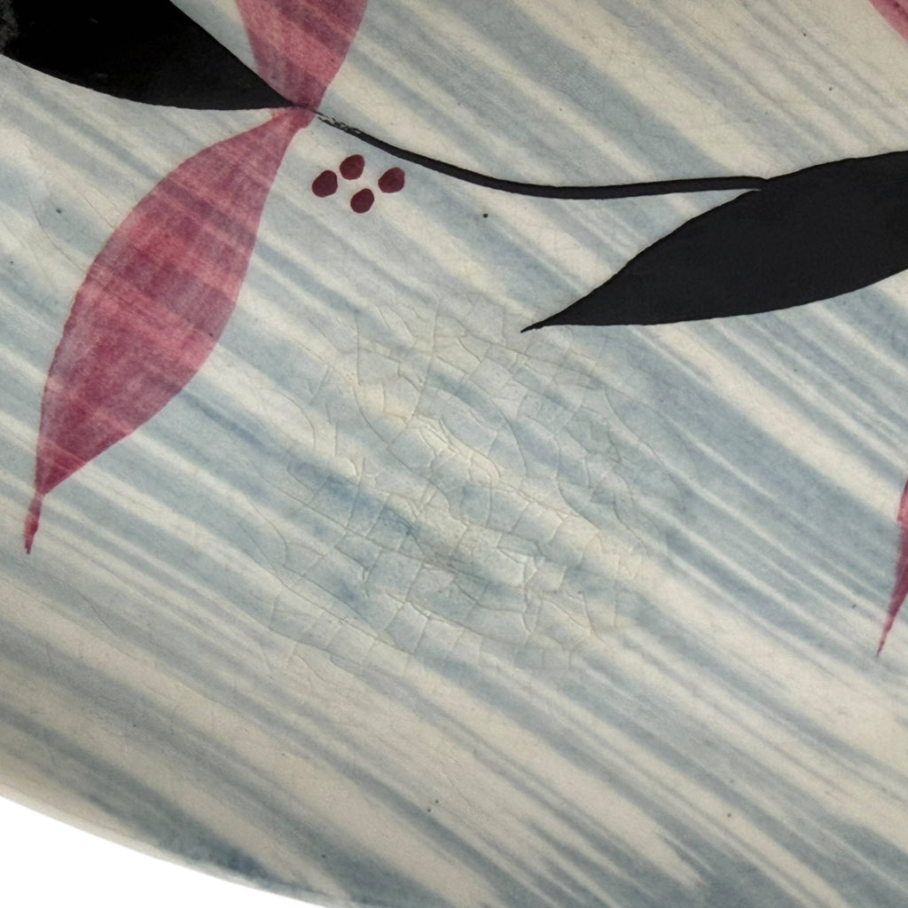 Vintage 1950s Stetson China Dinner Plates Tahiti Pattern Pink Leaves 10 1/2”