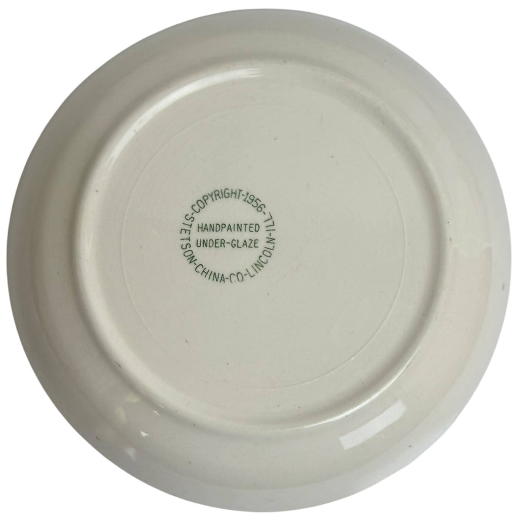 Vintage 1950s Stetson China Bowls Tahiti Pattern Pink Leaves