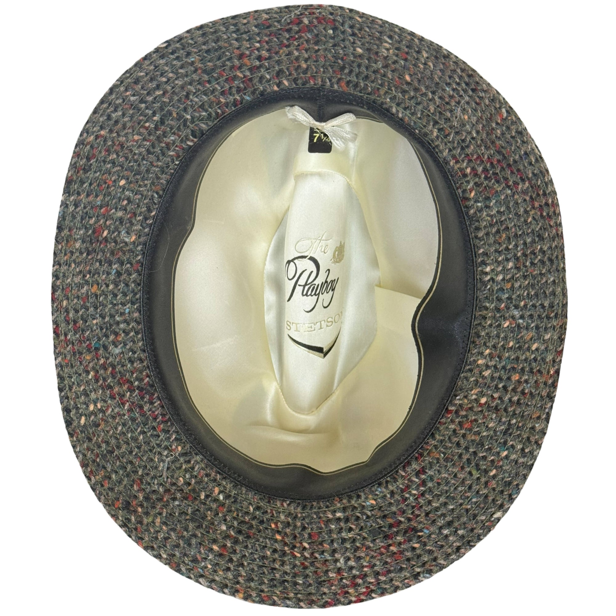 Vintage 1970s Stetson Playboy Tweed Fedora Hat Size 7 1/4 Made in Canada
