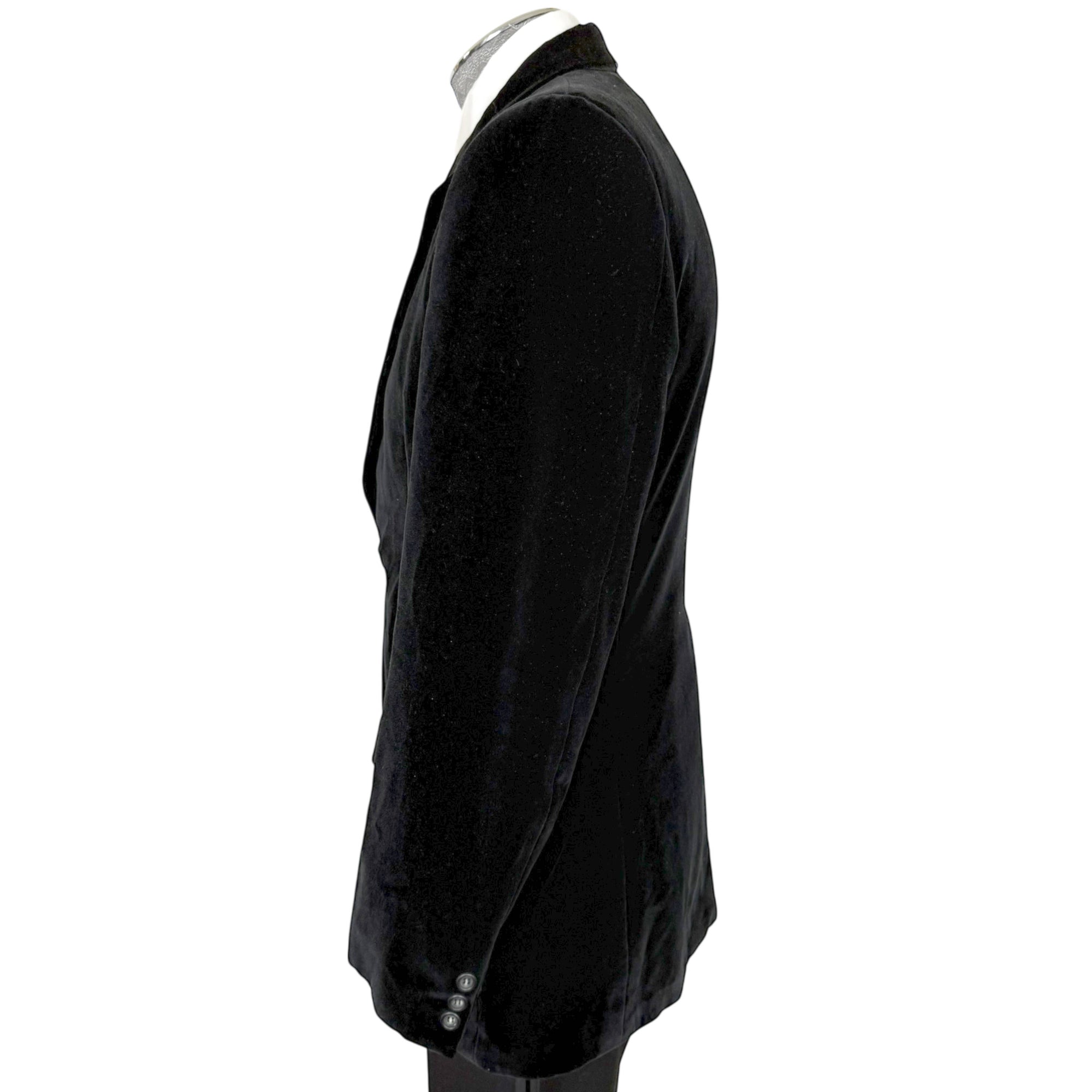 Vintage 1970s Black Velvet Jacket Custom Tailored Size S M