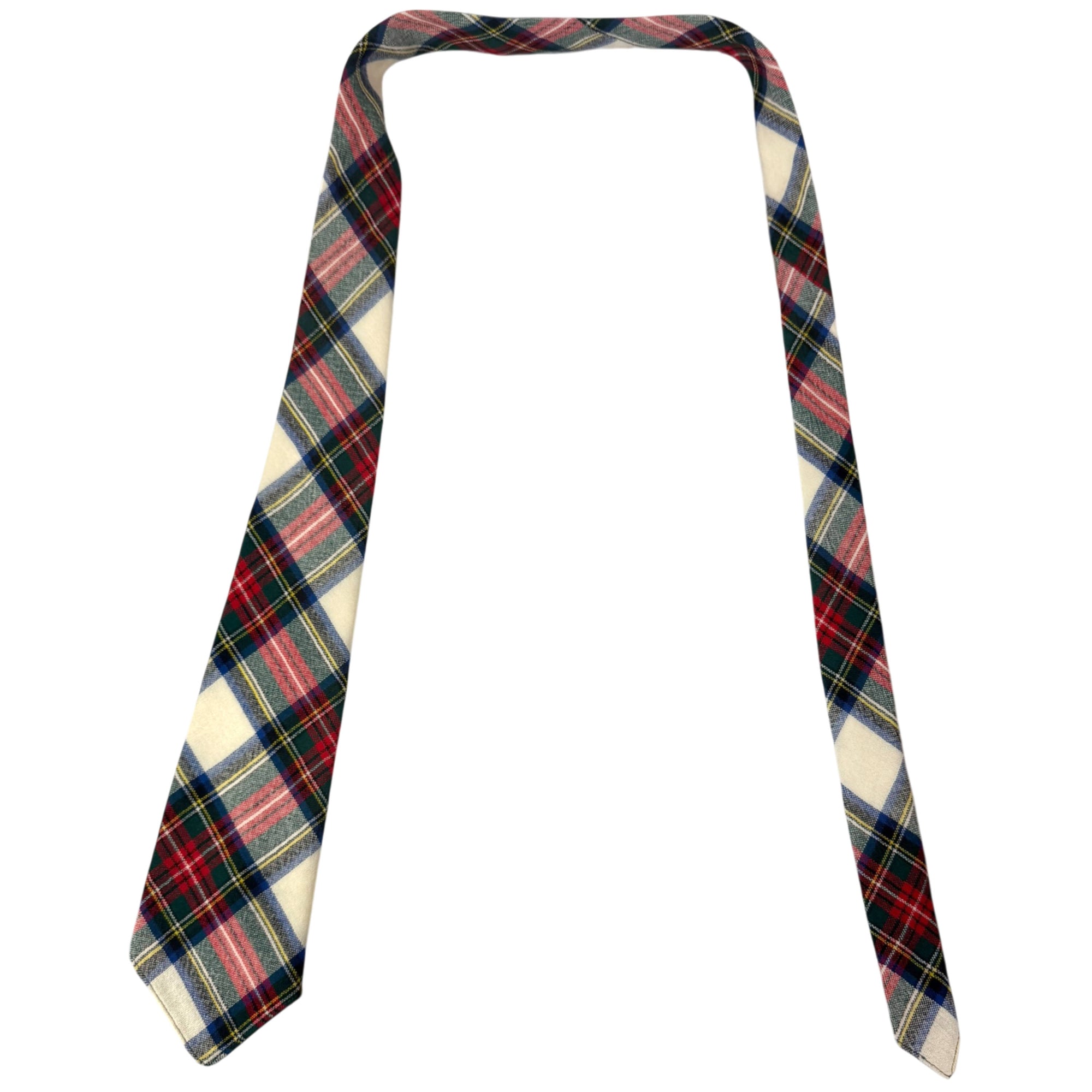 full view of scottish wool stewart dress tartan tie