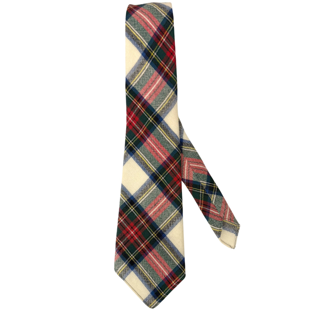 Vintage Stewart Dress Tartan Wool Tie Made in Scotland – Royal Stewart Dress Plaid Necktie