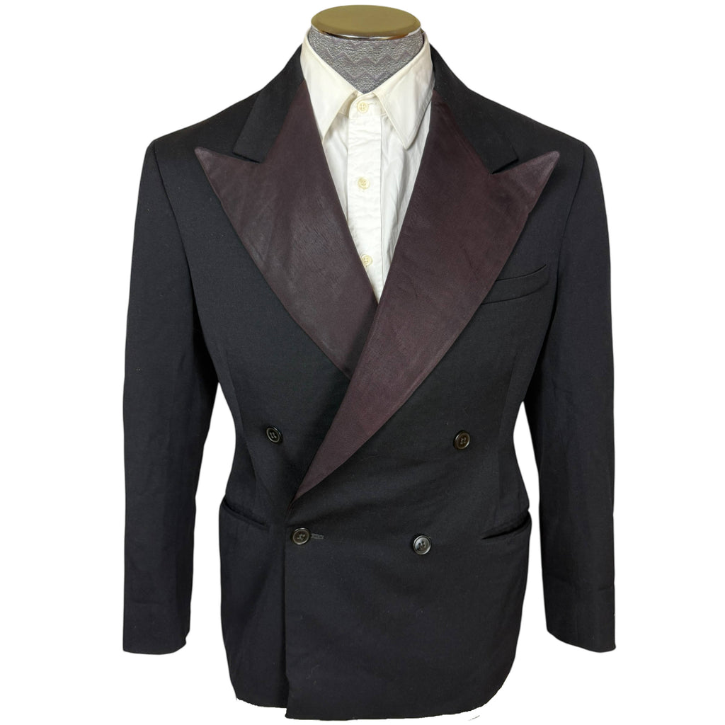 Vintage 1930s Tuxedo Jacket Double Breasted Wool AS IS
