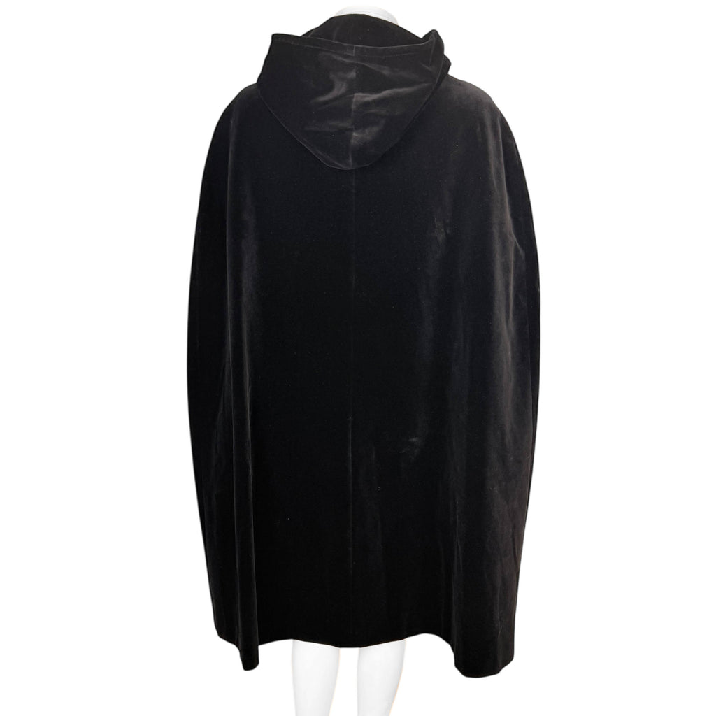 Vintage 1970s Black Velvet Hooded Cape Surrey Classics Canada Size M