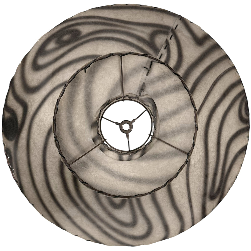top view of 1950s swirl pattern fiberglass lamp shade