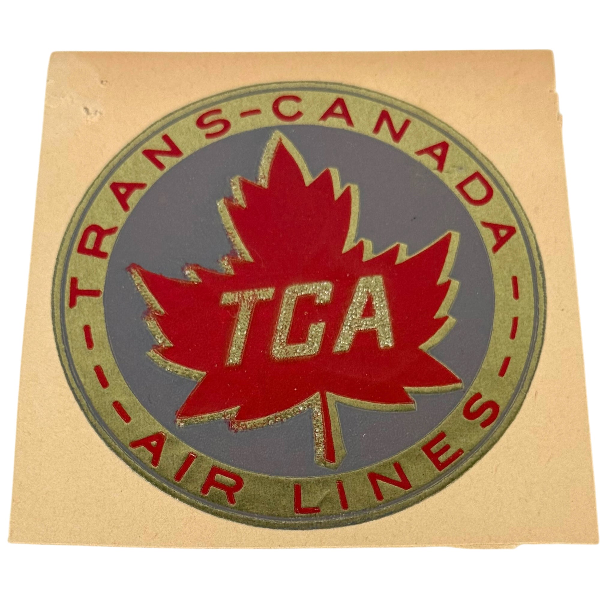 Trans-Canada Air Lines TCA foil luggage label
