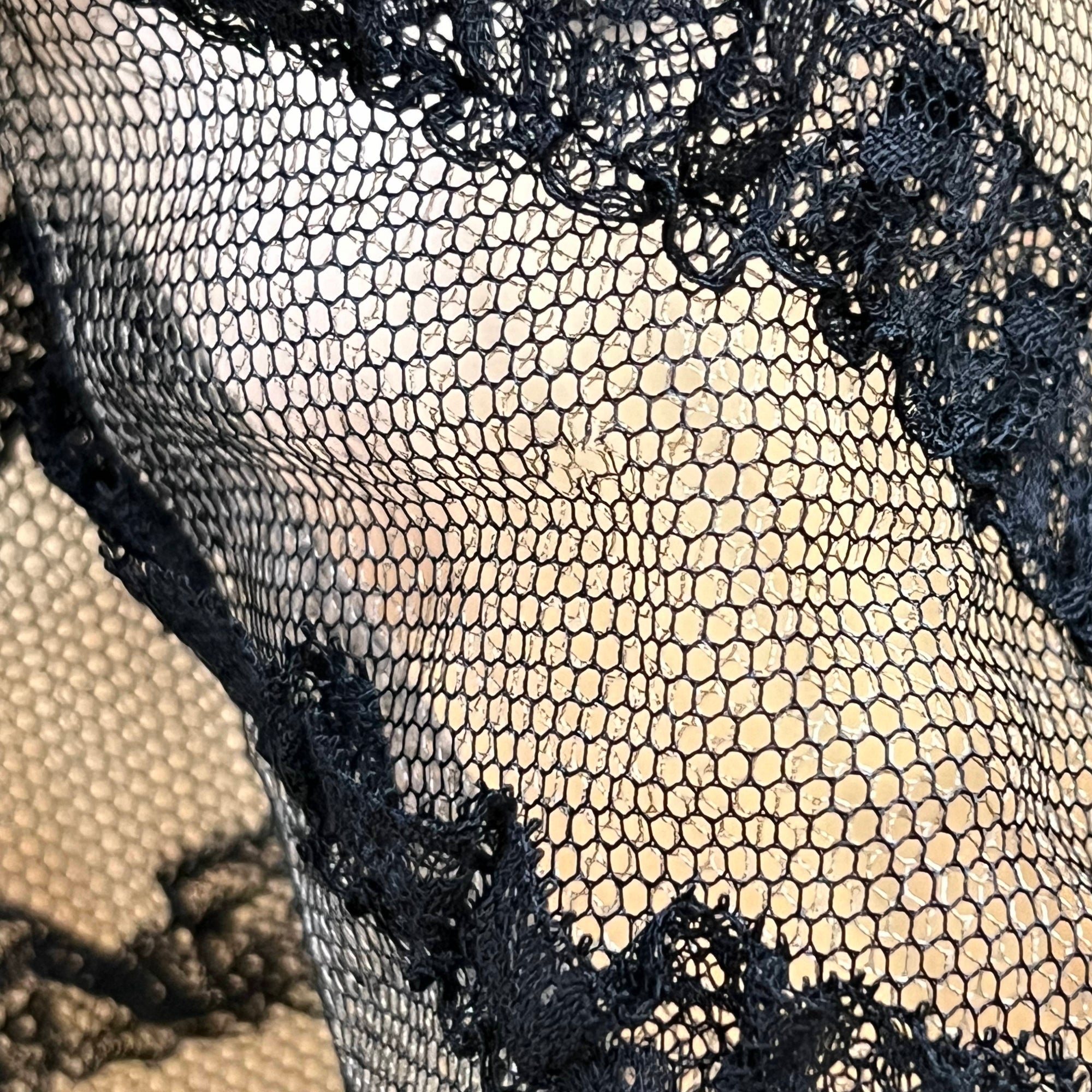 Vintage 1950s Strapless Evening Dress w Lace Net Insets Sz M